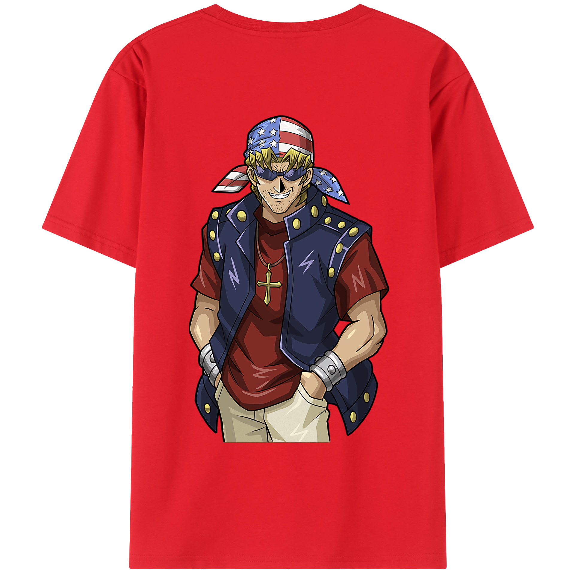 （画像用） 遊☆戯☆王 Yu-Gi-Oh! 綿100％ メンズ半袖Tシャツ（バックプリント） 通気性