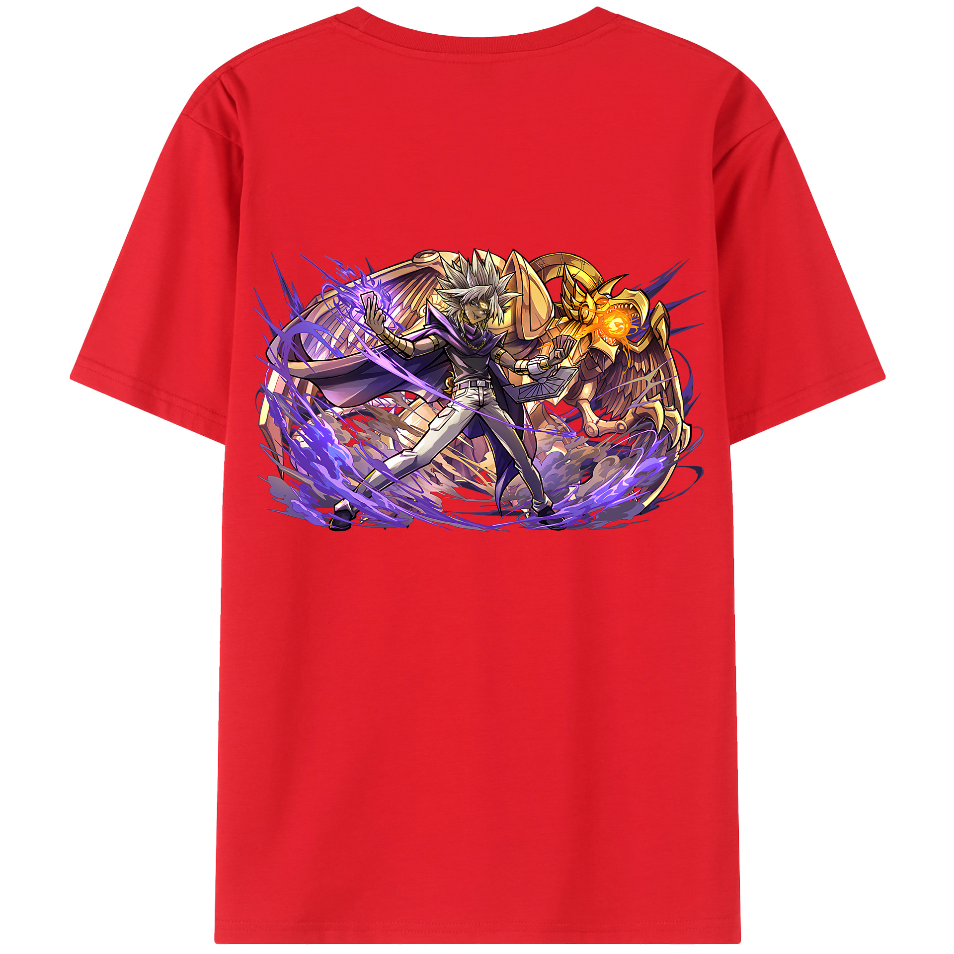 （画像用） 遊☆戯☆王 Yu-Gi-Oh! 綿100％ メンズ半袖Tシャツ（バックプリント） 通気性
