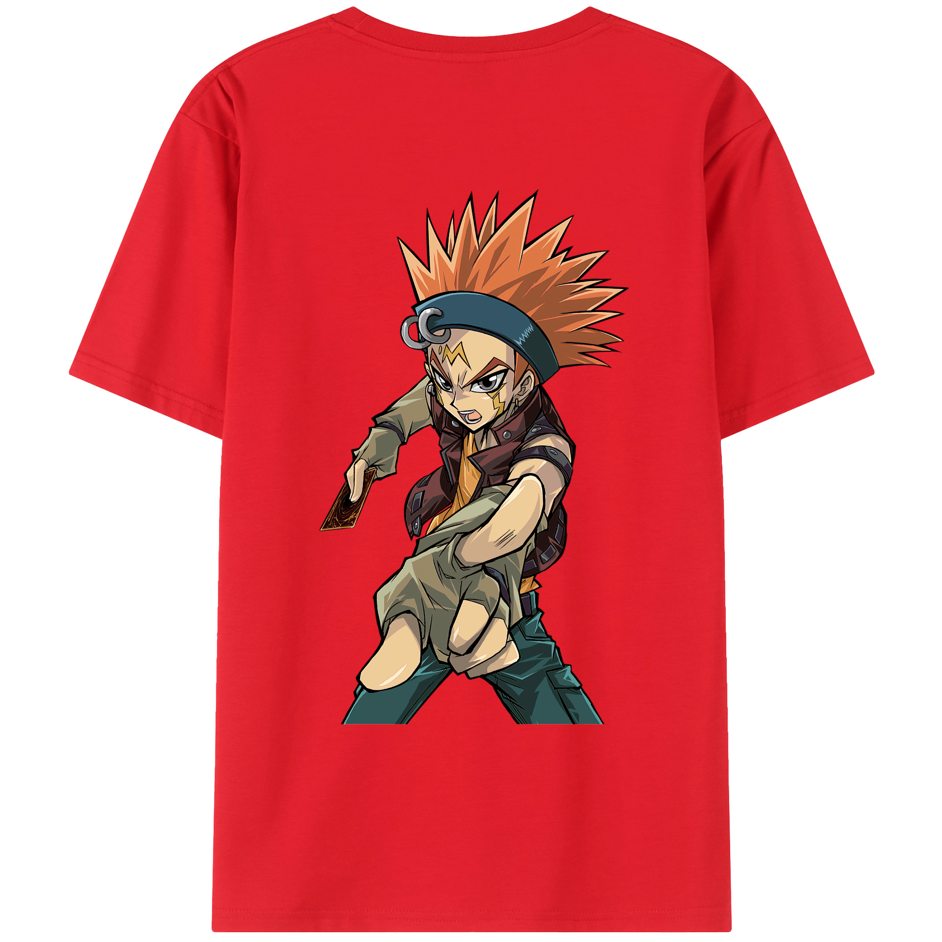 （画像用） 遊☆戯☆王 Yu-Gi-Oh! 綿100％ メンズ半袖Tシャツ（バックプリント） 通気性