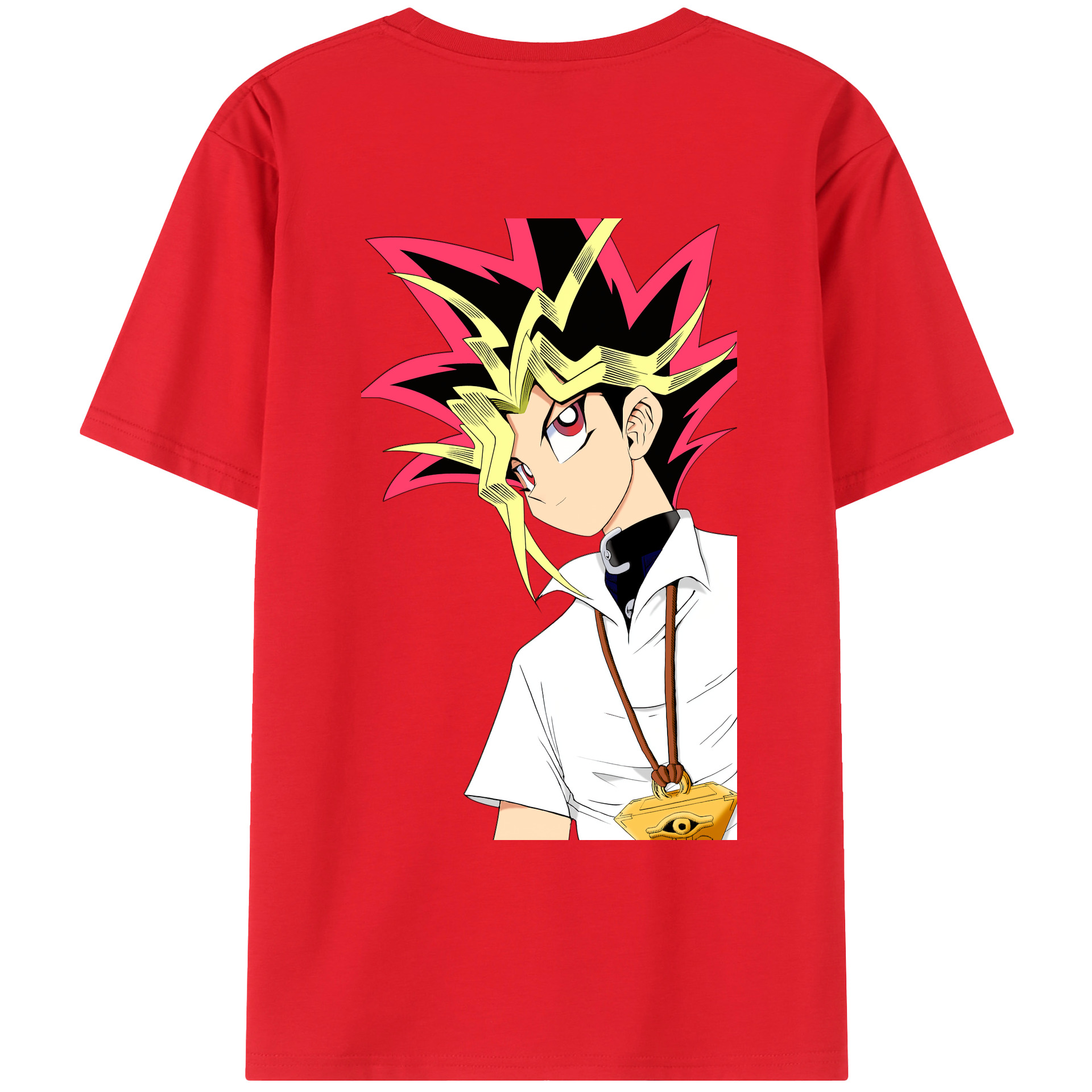 （画像用） 遊☆戯☆王 Yu-Gi-Oh! 綿100％ メンズ半袖Tシャツ（バックプリント） 通気性