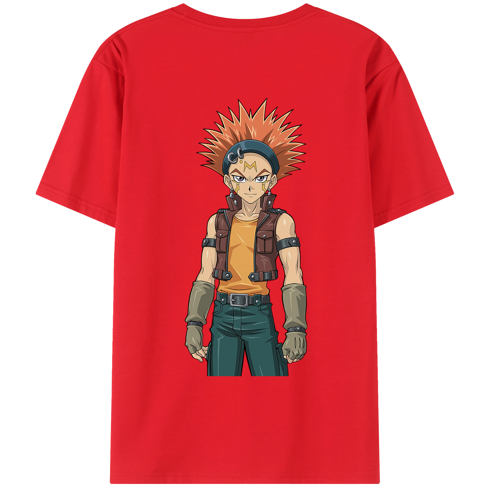 （画像用） 遊☆戯☆王 Yu-Gi-Oh! 綿100％ メンズ半袖Tシャツ（バックプリント） 通気性