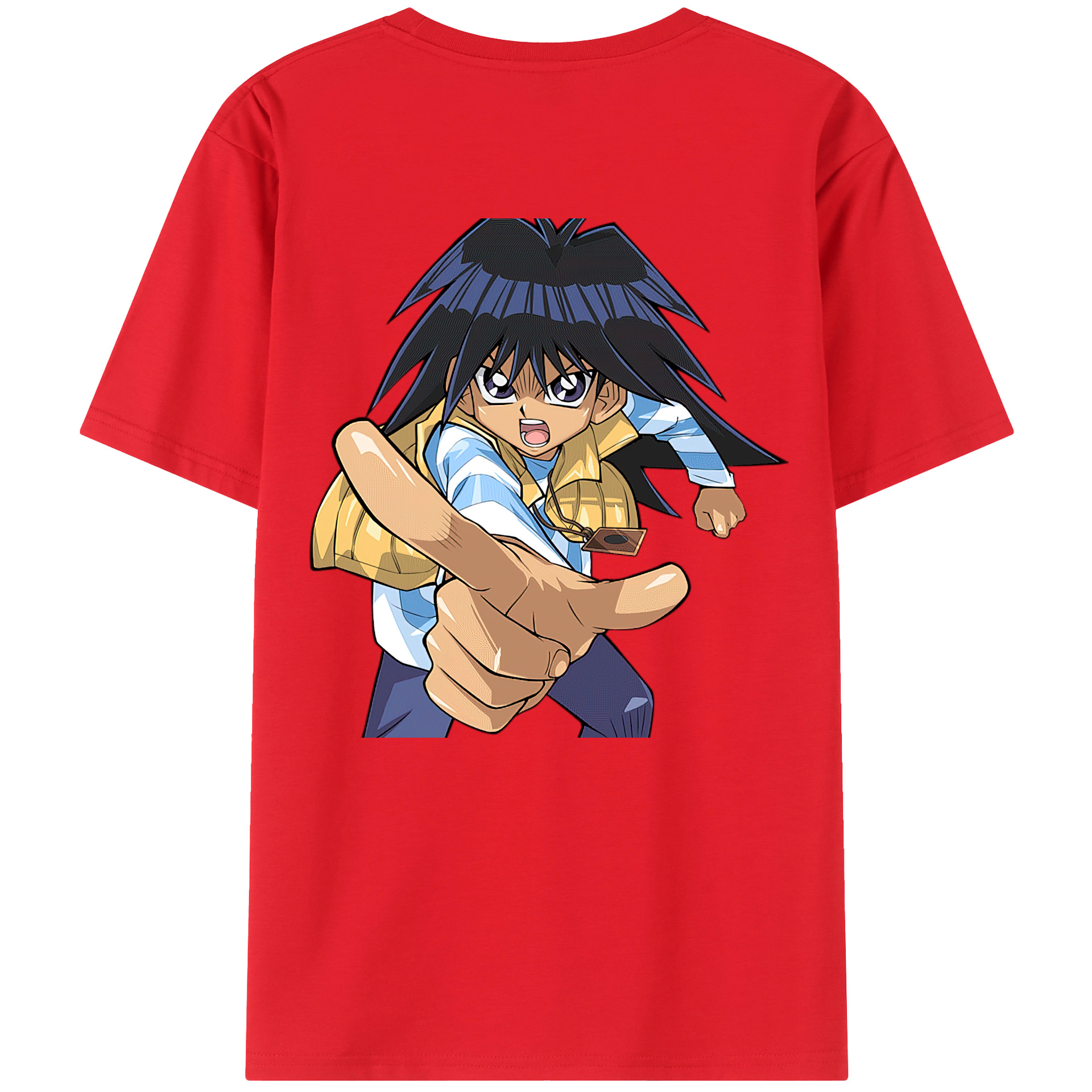 （画像用） 遊☆戯☆王 Yu-Gi-Oh! 綿100％ メンズ半袖Tシャツ（バックプリント） 通気性