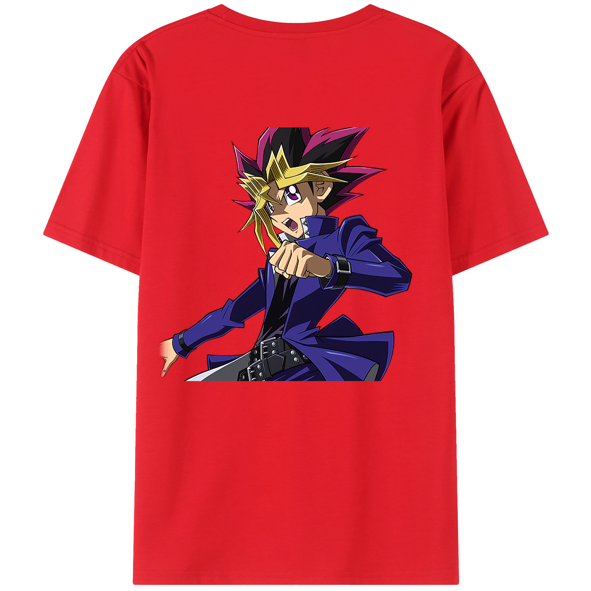 （画像用） 遊☆戯☆王 Yu-Gi-Oh! 綿100％ メンズ半袖Tシャツ（バックプリント） 通気性