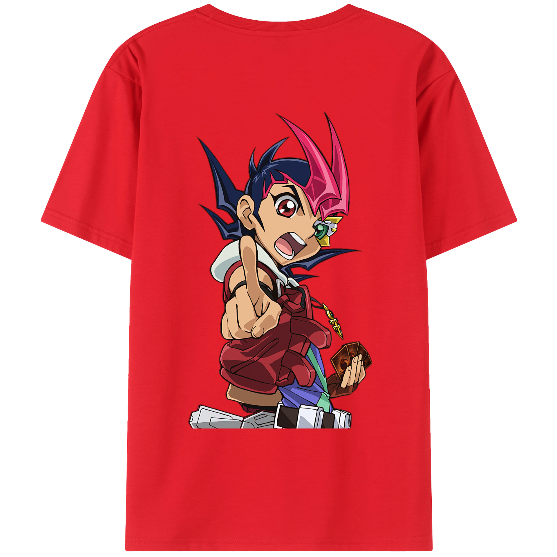 （画像用） 遊☆戯☆王 Yu-Gi-Oh! 綿100％ メンズ半袖Tシャツ（バックプリント） 通気性