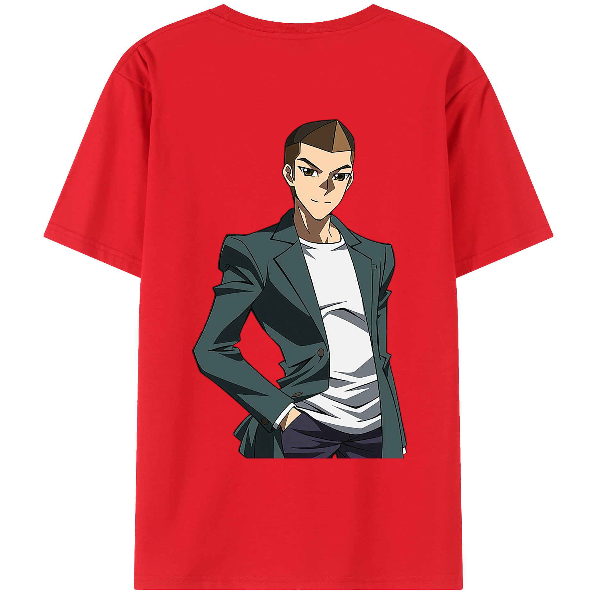 （画像用） 遊☆戯☆王 Yu-Gi-Oh! 綿100％ メンズ半袖Tシャツ（バックプリント） 通気性