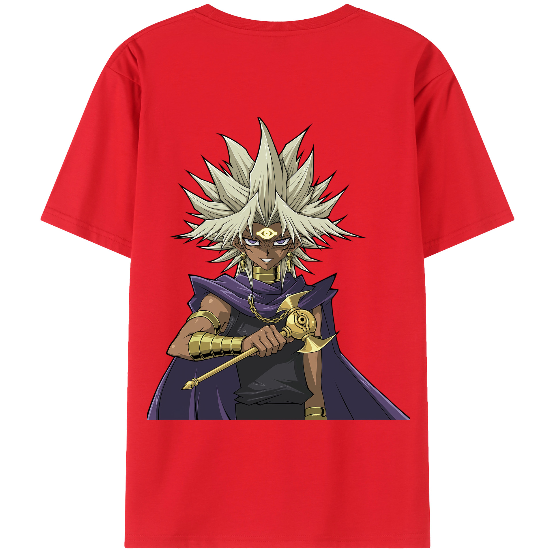 （画像用） 遊☆戯☆王 Yu-Gi-Oh! 綿100％ メンズ半袖Tシャツ（バックプリント） 通気性