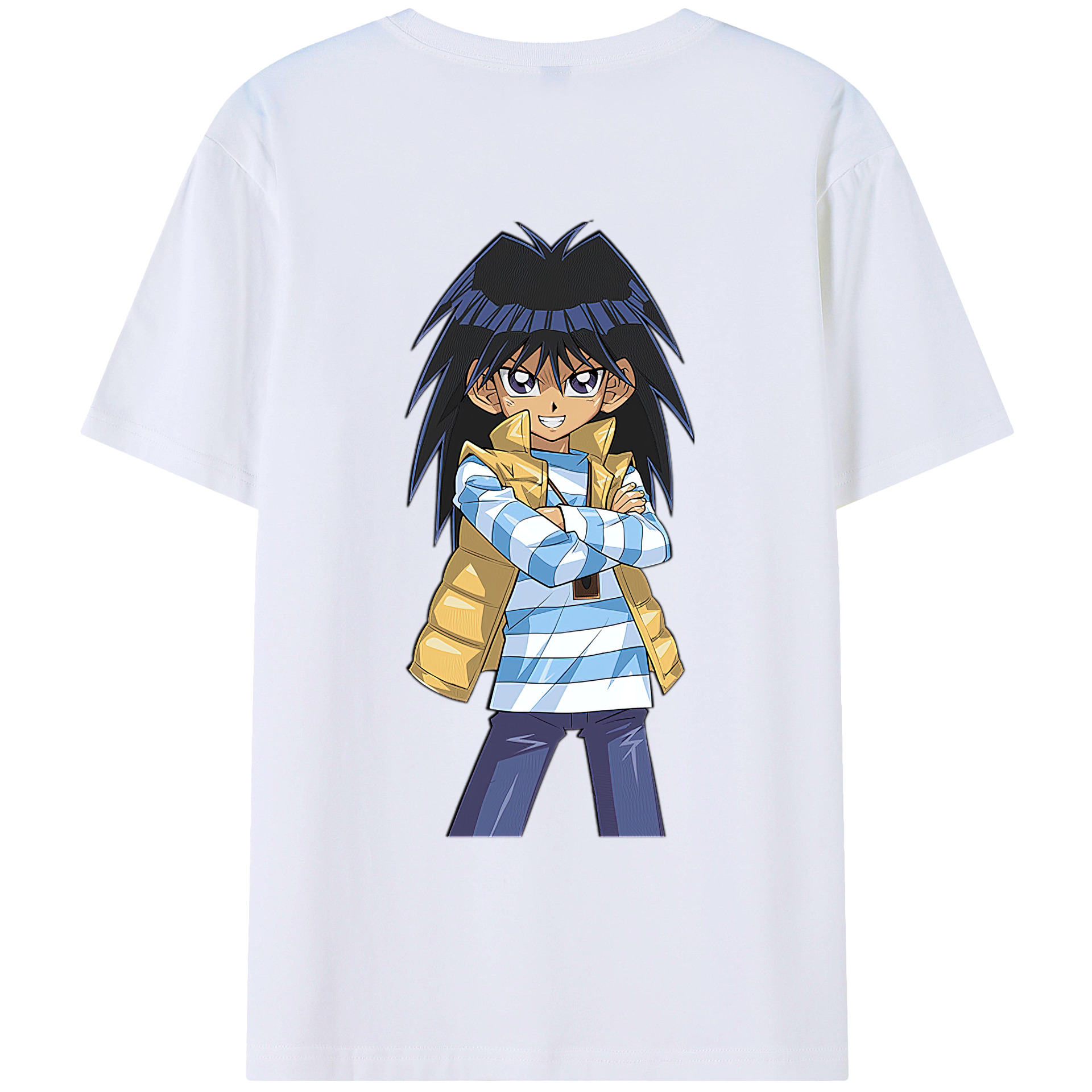 （画像用） 遊☆戯☆王 Yu-Gi-Oh! 綿100％ メンズ半袖Tシャツ（バックプリント） 通気性