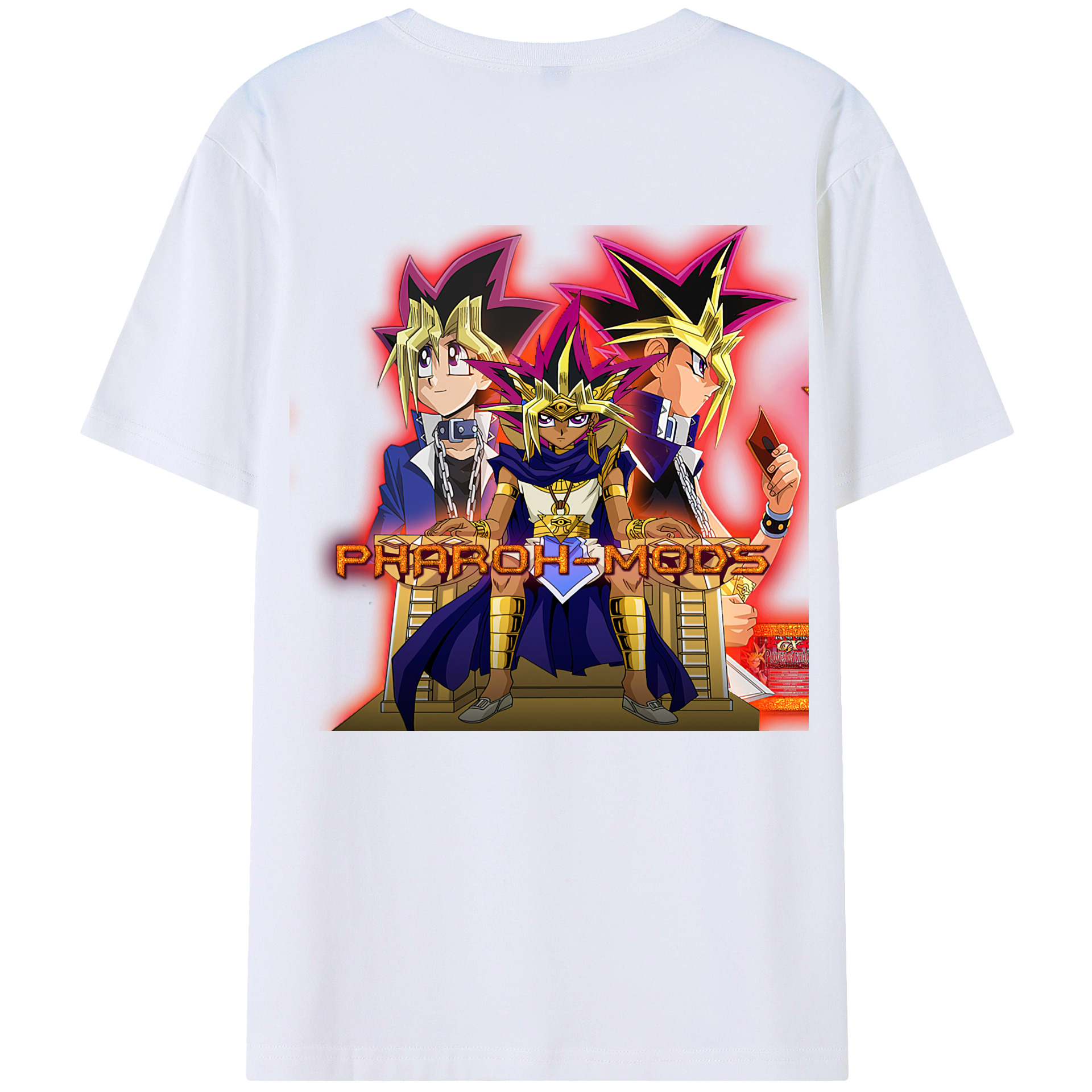 （画像用） 遊☆戯☆王 Yu-Gi-Oh! 綿100％ メンズ半袖Tシャツ（バックプリント） 通気性