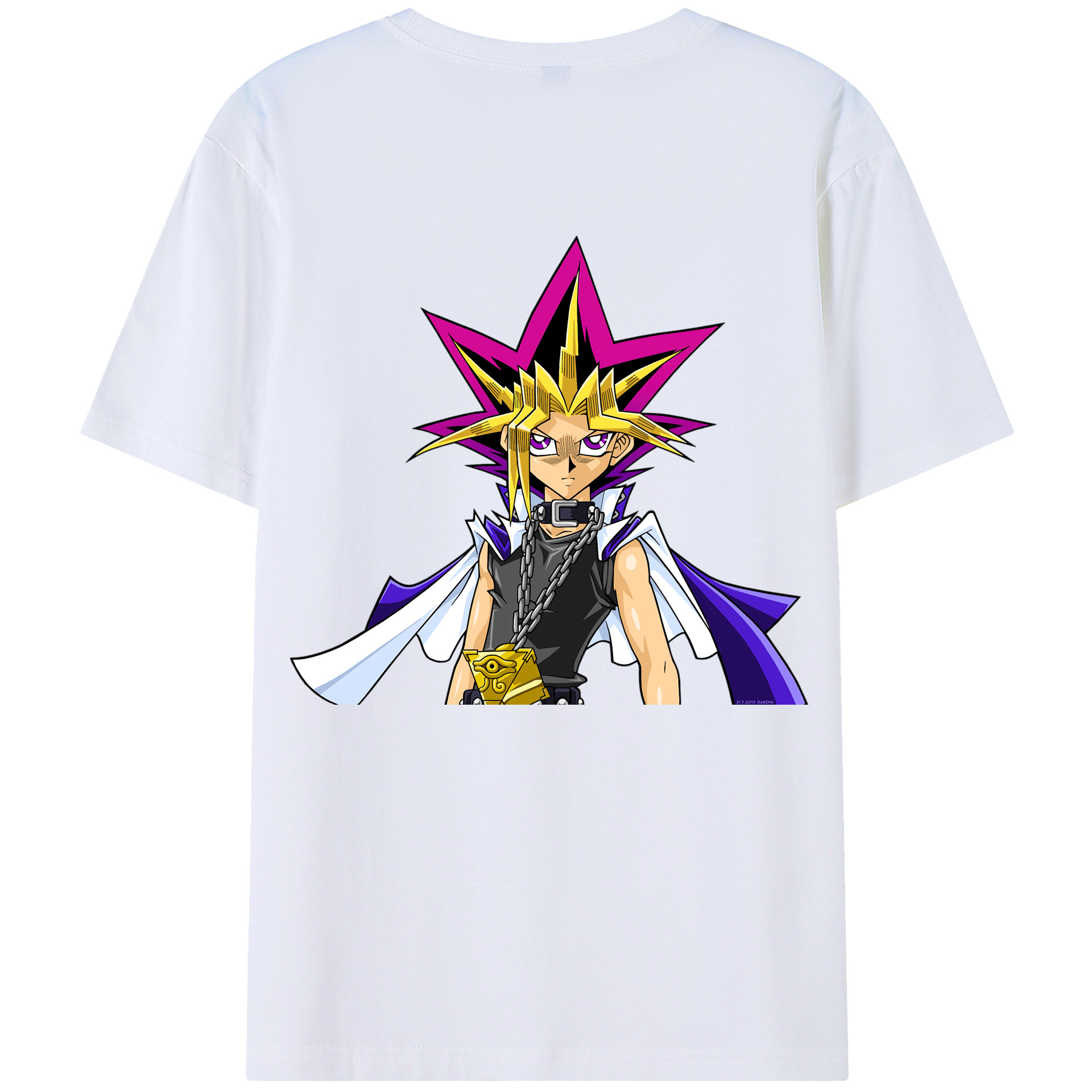 （画像用） 遊☆戯☆王 Yu-Gi-Oh! 綿100％ メンズ半袖Tシャツ（バックプリント） 通気性