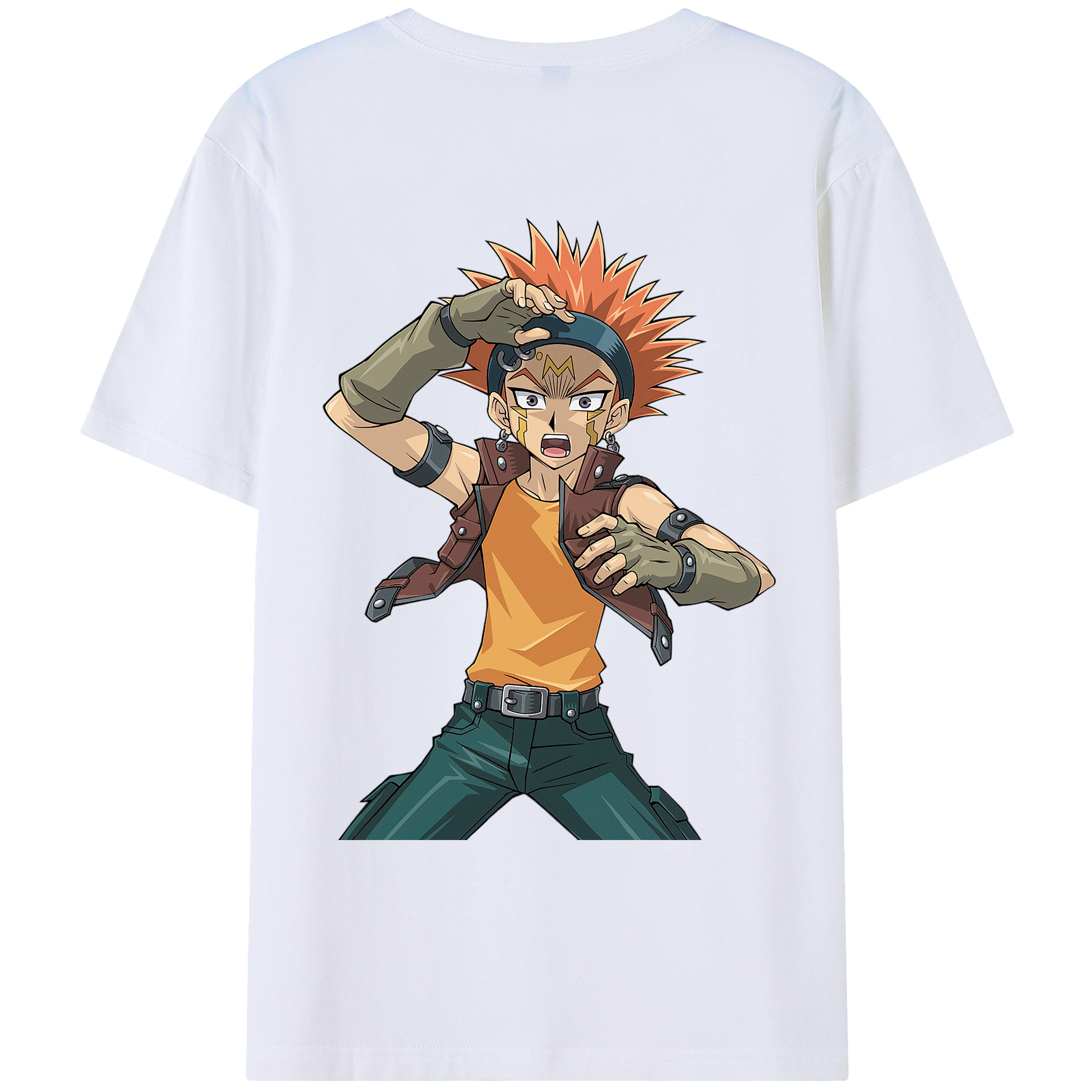 （画像用） 遊☆戯☆王 Yu-Gi-Oh! 綿100％ メンズ半袖Tシャツ（バックプリント） 通気性