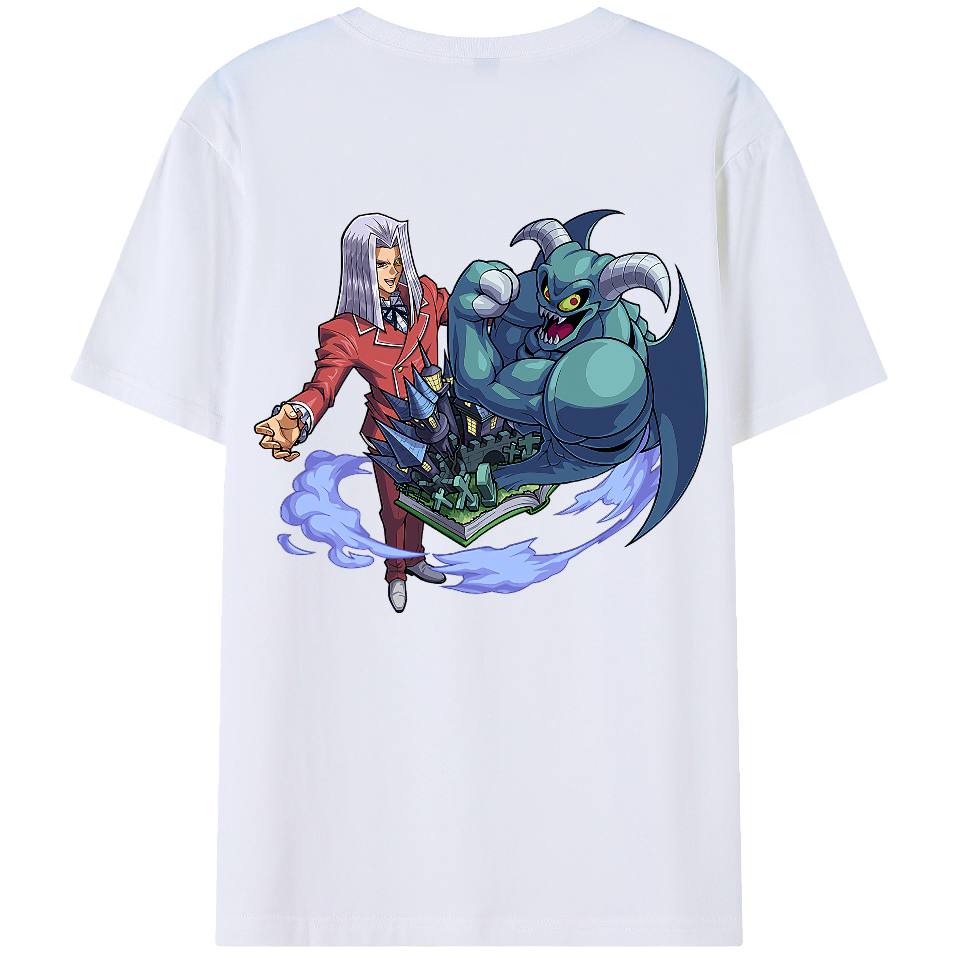（画像用） 遊☆戯☆王 Yu-Gi-Oh! 綿100％ メンズ半袖Tシャツ（バックプリント） 通気性