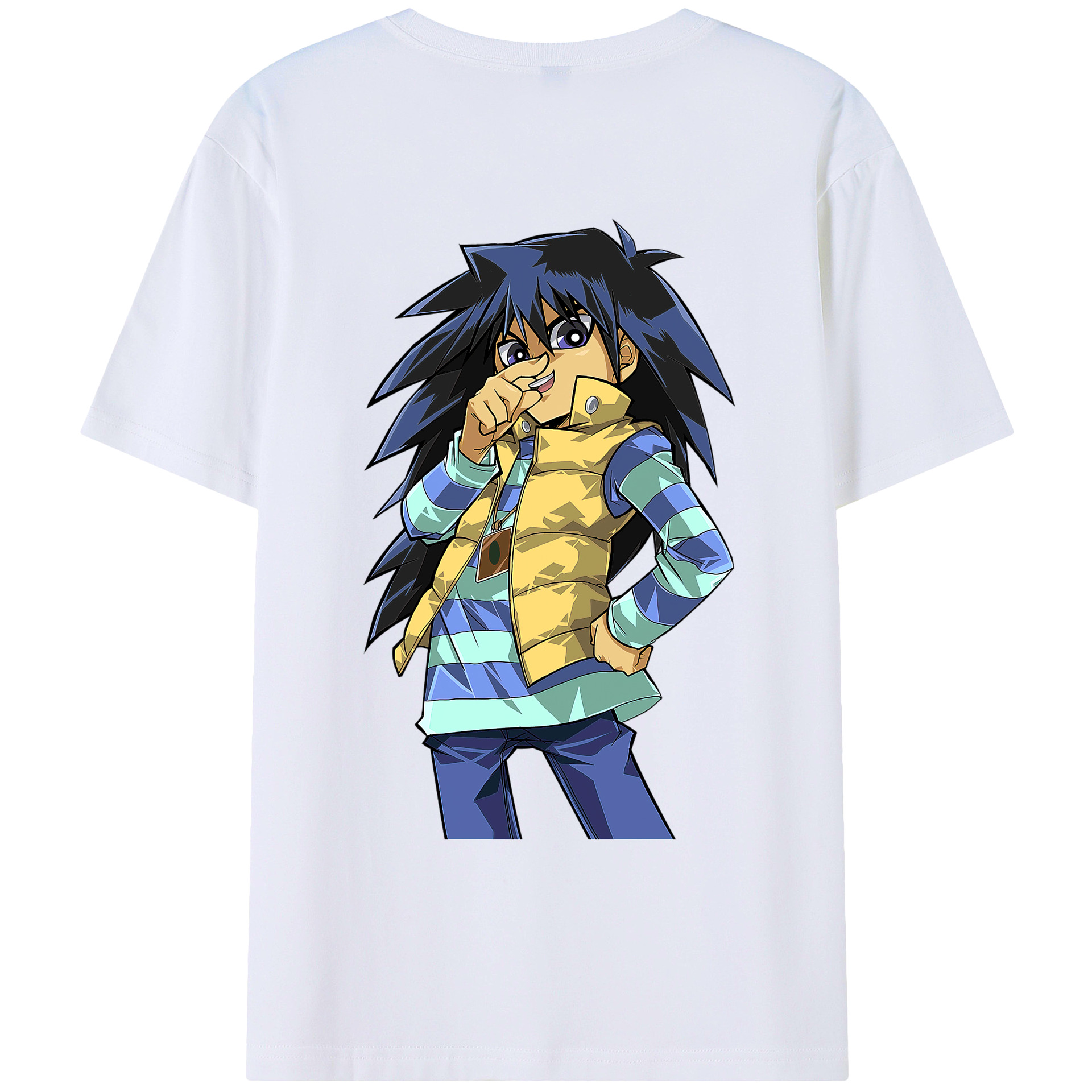 （画像用） 遊☆戯☆王 Yu-Gi-Oh! 綿100％ メンズ半袖Tシャツ（バックプリント） 通気性