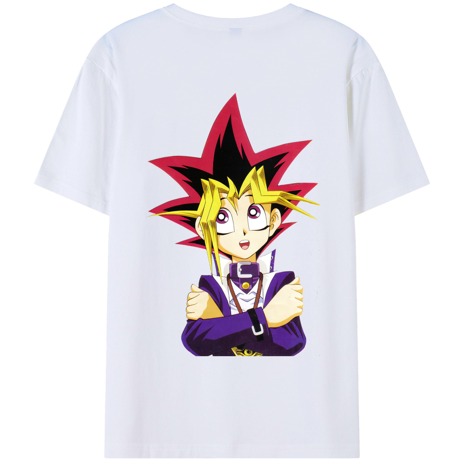 （画像用） 遊☆戯☆王 Yu-Gi-Oh! 綿100％ メンズ半袖Tシャツ（バックプリント） 通気性