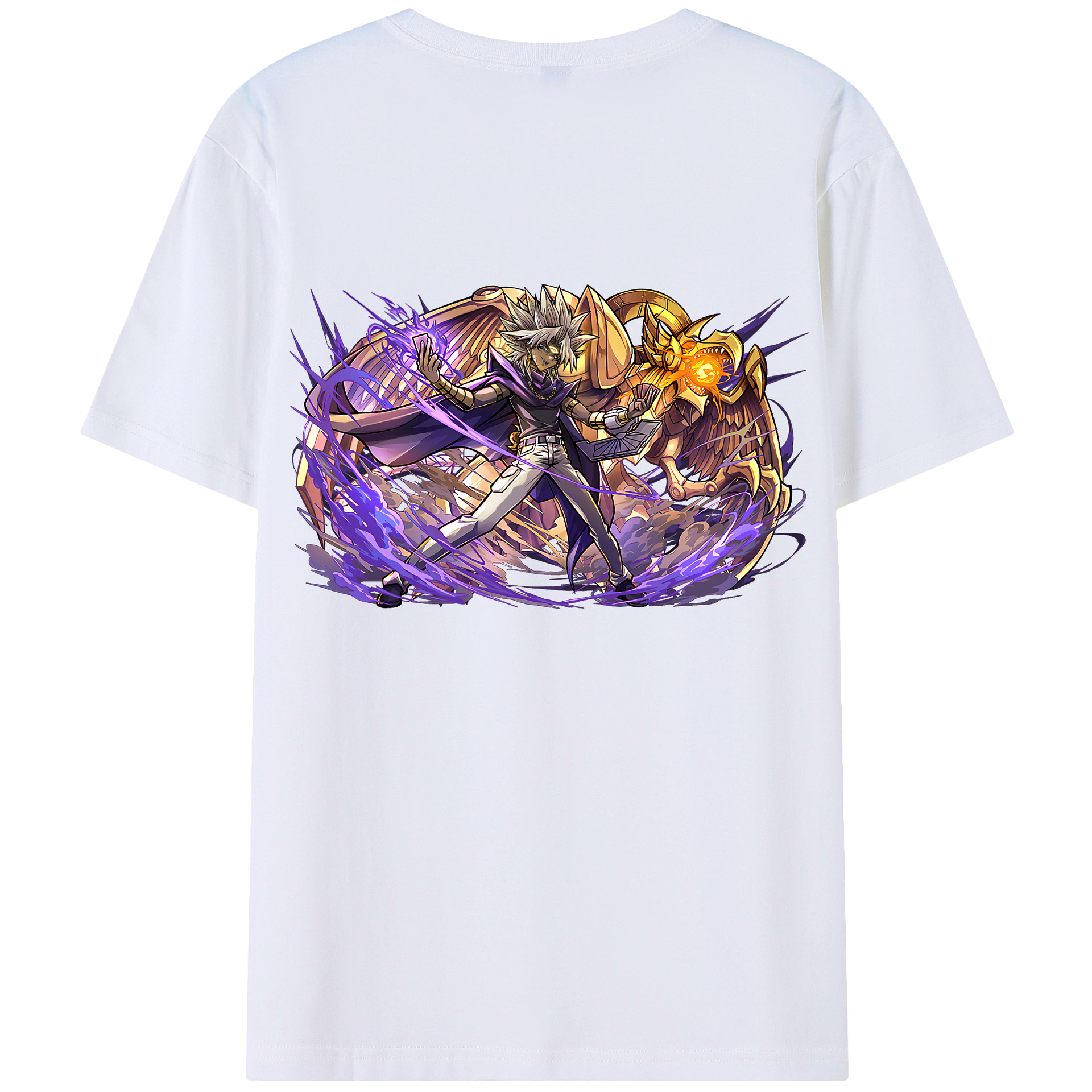 （画像用） 遊☆戯☆王 Yu-Gi-Oh! 綿100％ メンズ半袖Tシャツ（バックプリント） 通気性