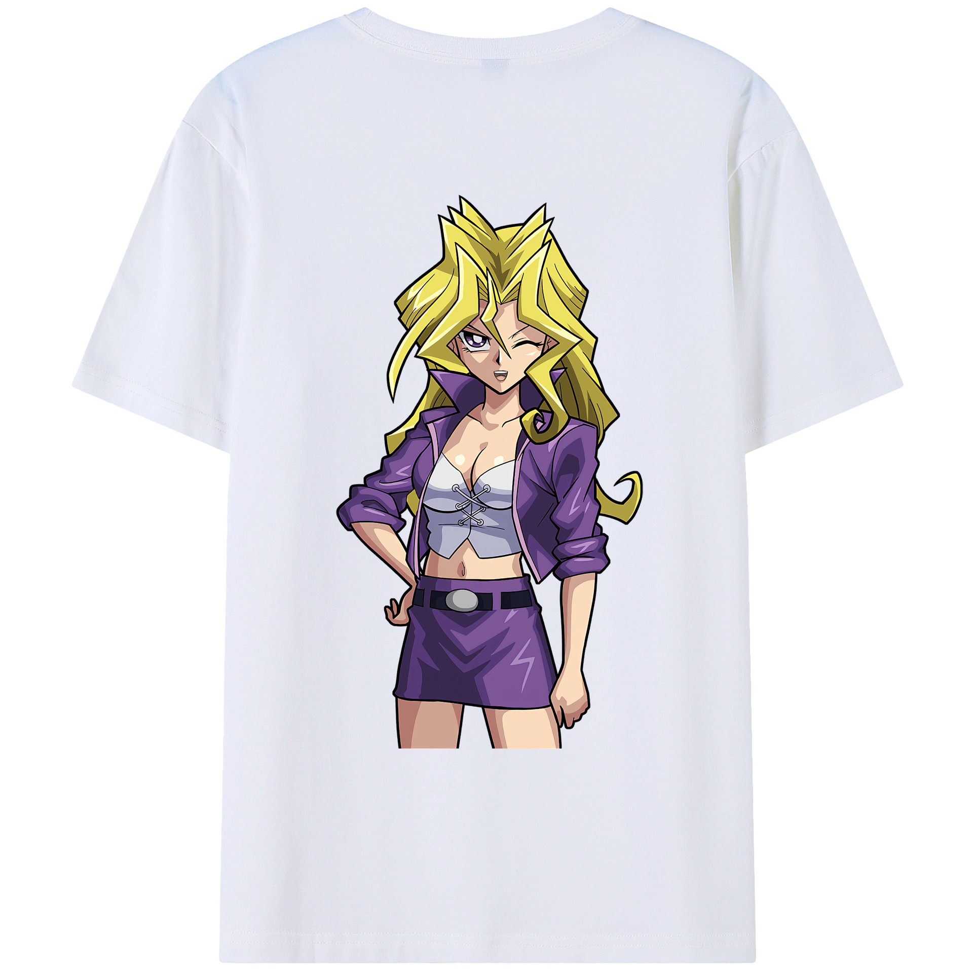 （画像用） 遊☆戯☆王 Yu-Gi-Oh! 綿100％ メンズ半袖Tシャツ（バックプリント） 通気性
