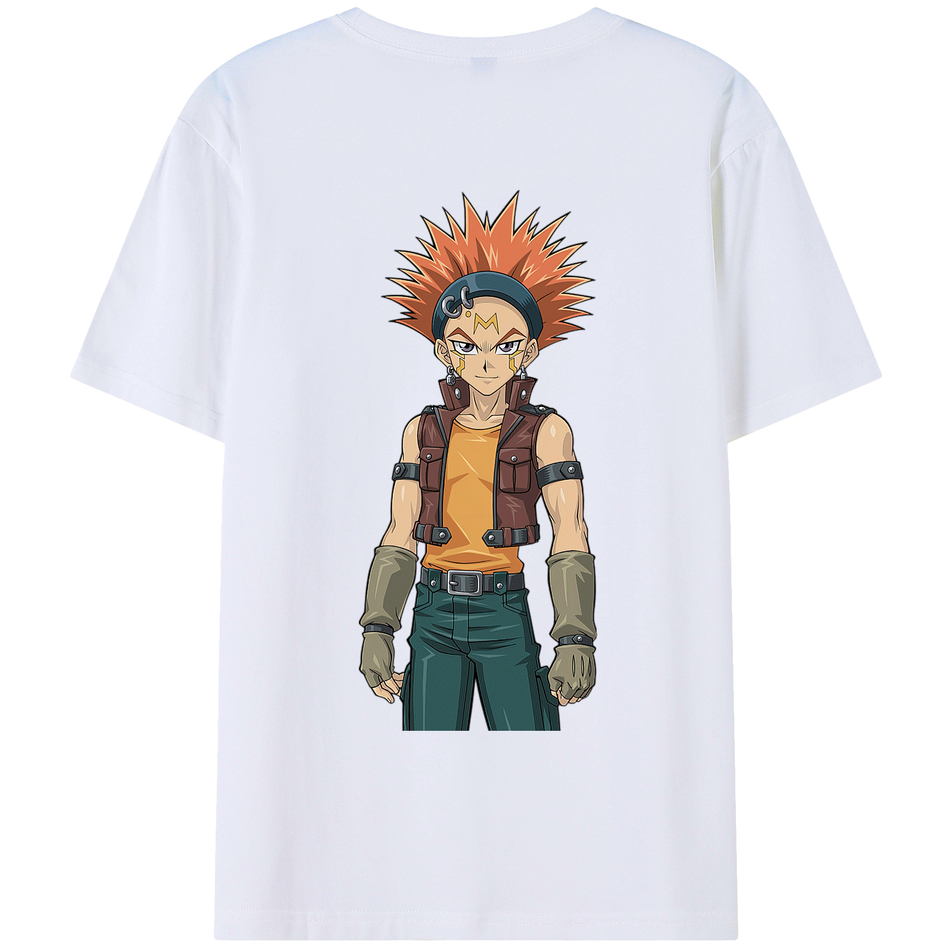 （画像用） 遊☆戯☆王 Yu-Gi-Oh! 綿100％ メンズ半袖Tシャツ（バックプリント） 通気性
