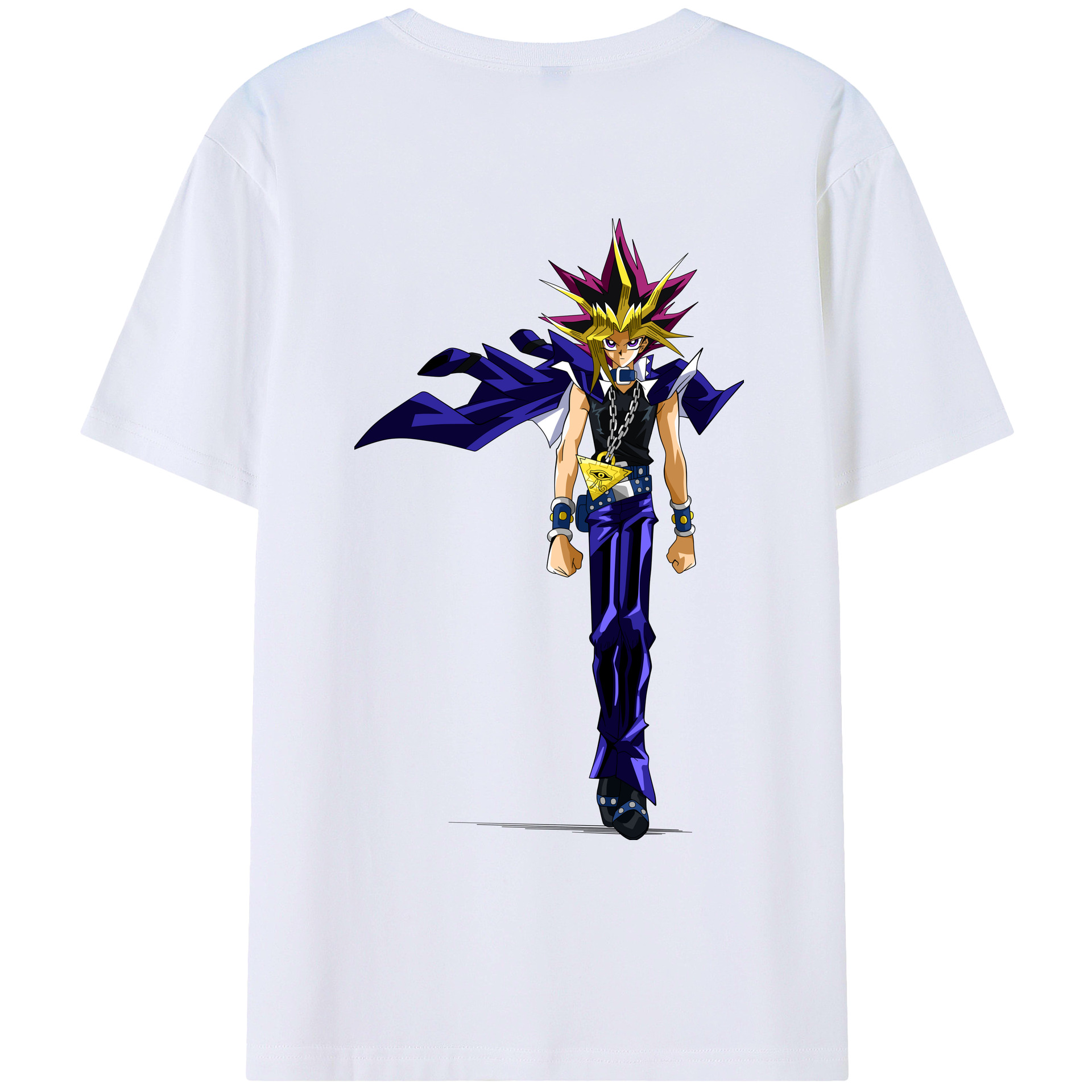 （画像用） 遊☆戯☆王 Yu-Gi-Oh! 綿100％ メンズ半袖Tシャツ（バックプリント） 通気性