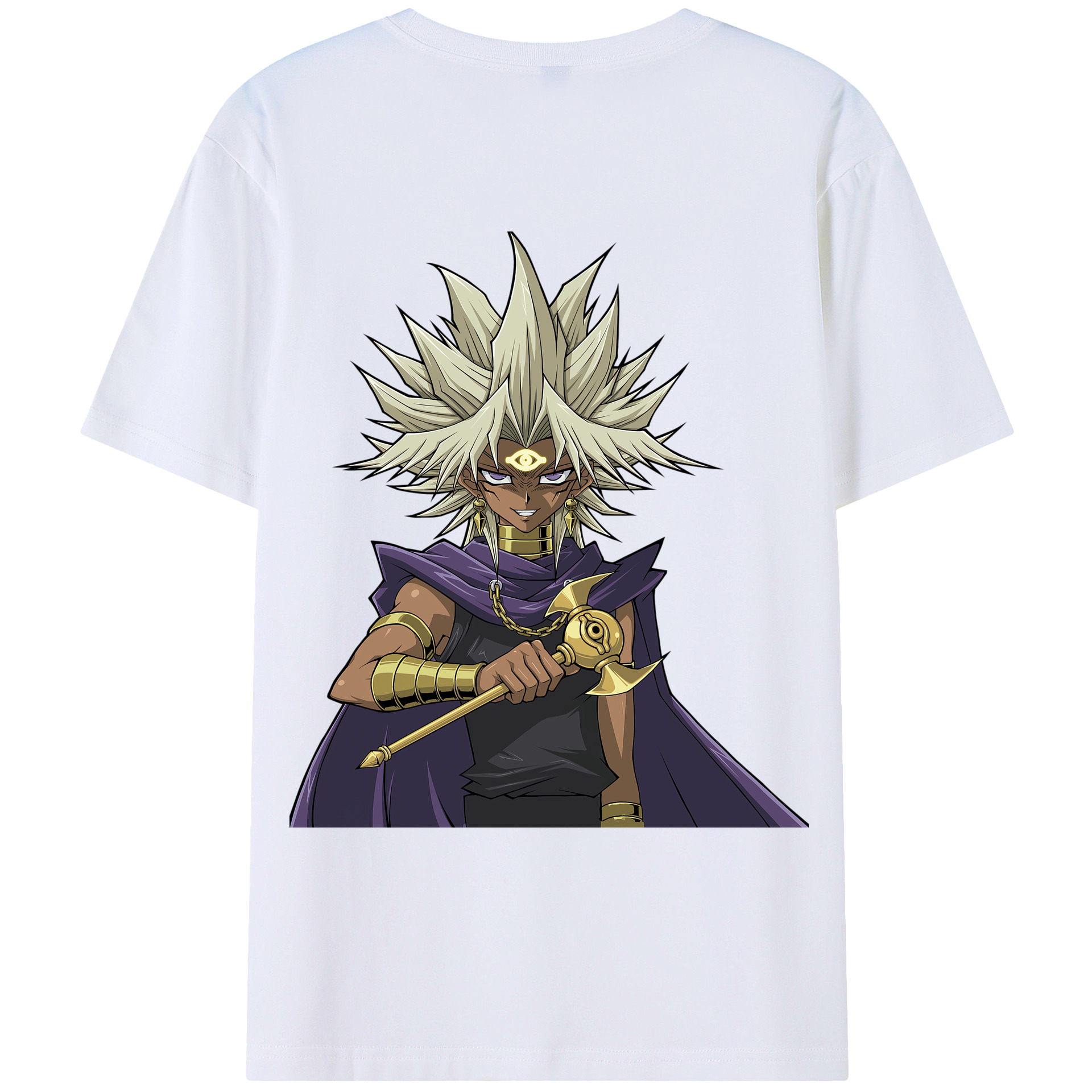 （画像用） 遊☆戯☆王 Yu-Gi-Oh! 綿100％ メンズ半袖Tシャツ（バックプリント） 通気性