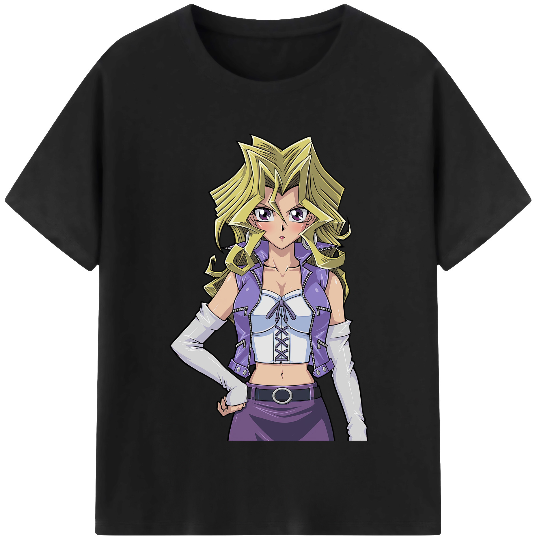 （画像用） 遊☆戯☆王 Yu-Gi-Oh! レディースカジュアルプリントTシャツ（綿100％）