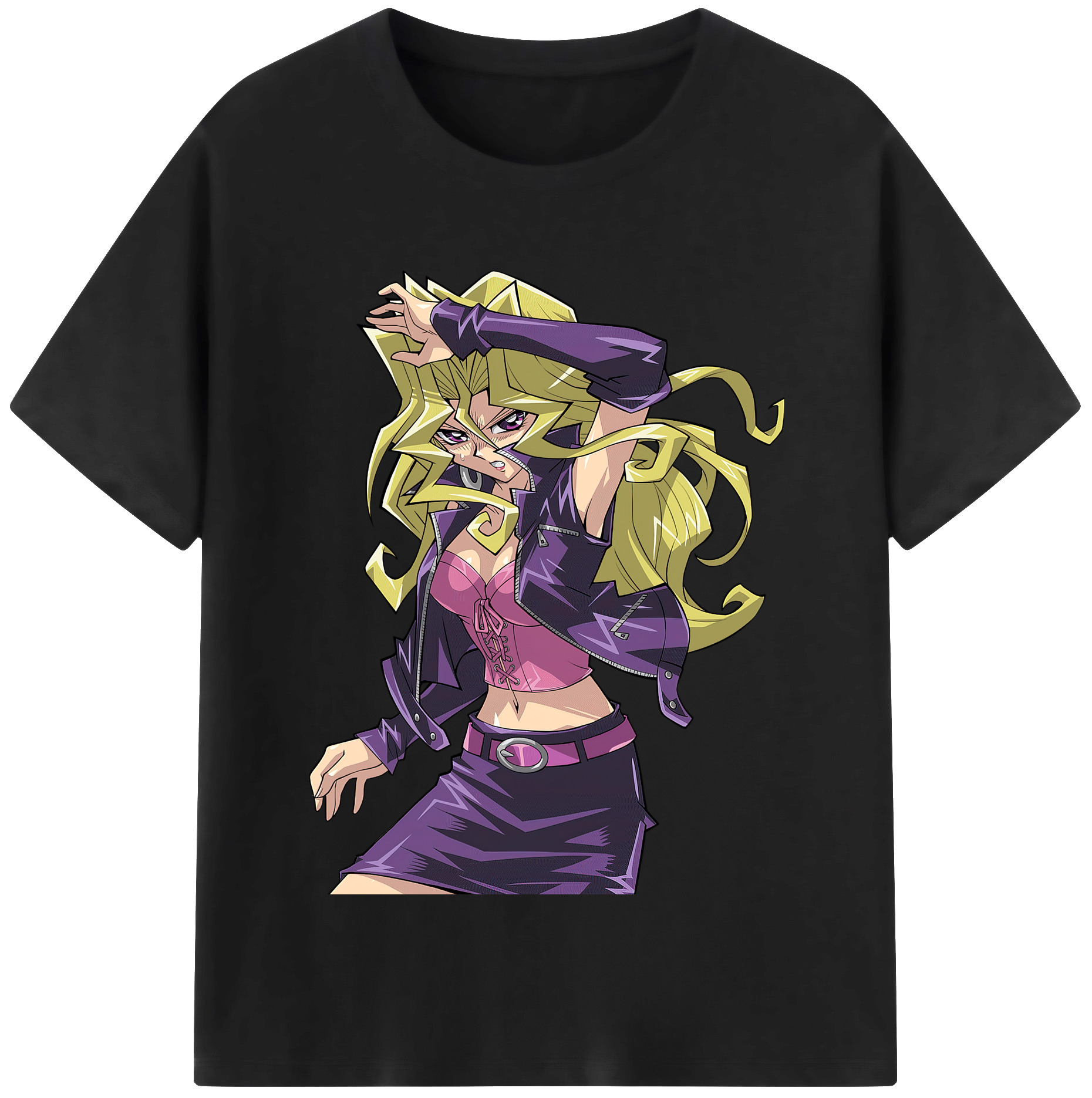 （画像用） 遊☆戯☆王 Yu-Gi-Oh! レディースカジュアルプリントTシャツ（綿100％）