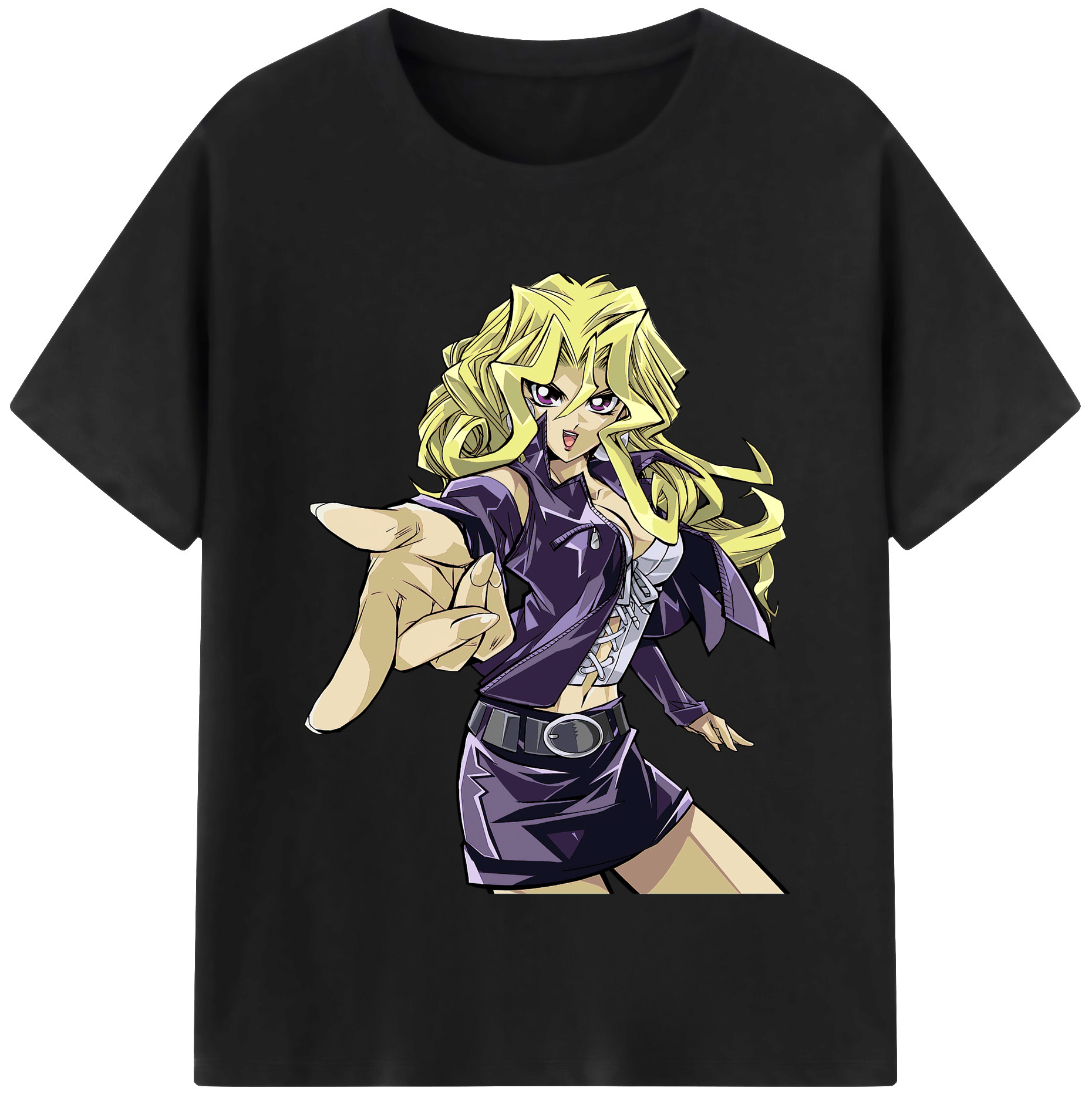 （画像用） 遊☆戯☆王 Yu-Gi-Oh! レディースカジュアルプリントTシャツ（綿100％）