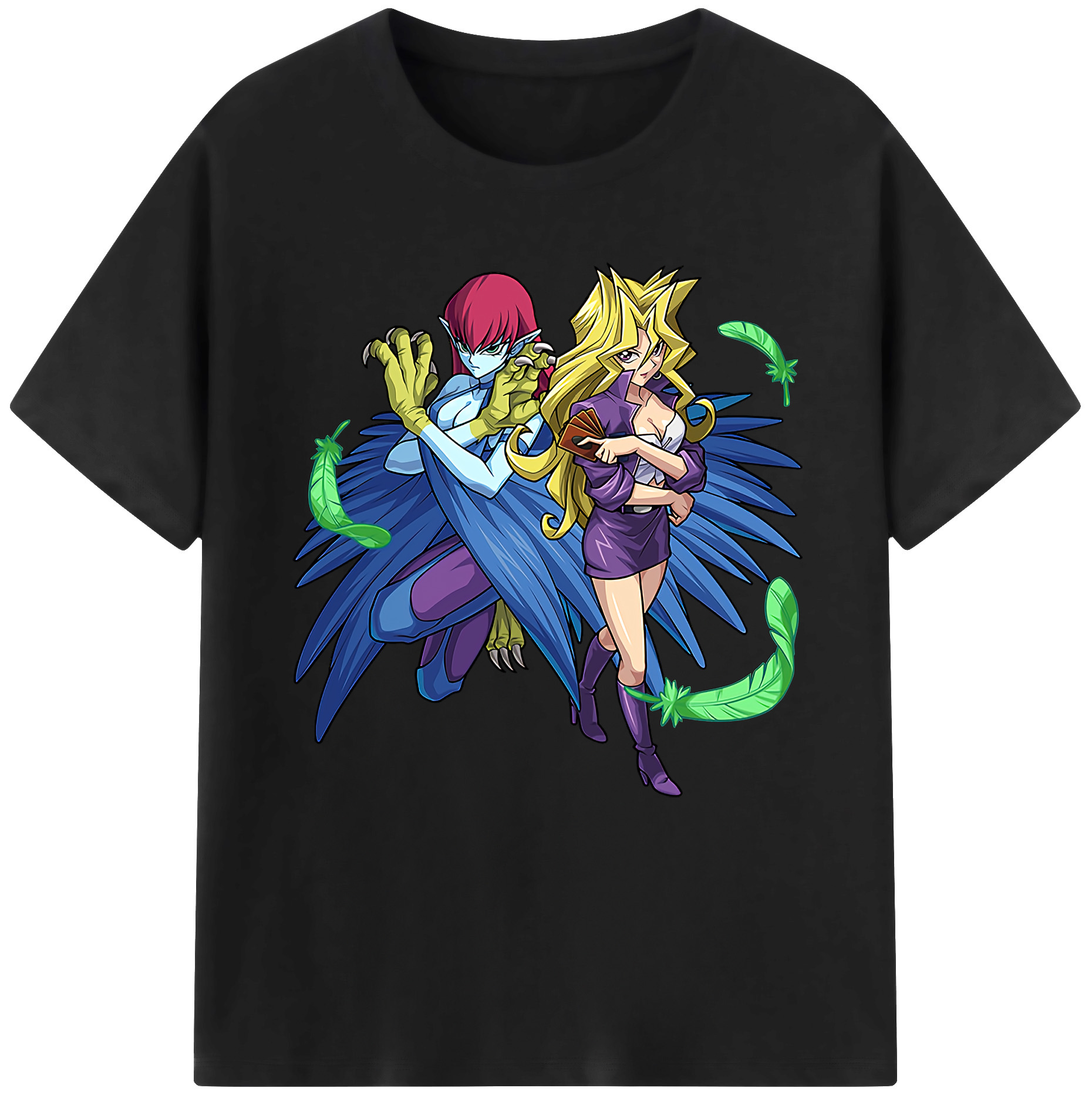 （画像用） 遊☆戯☆王 Yu-Gi-Oh! レディースカジュアルプリントTシャツ（綿100％）