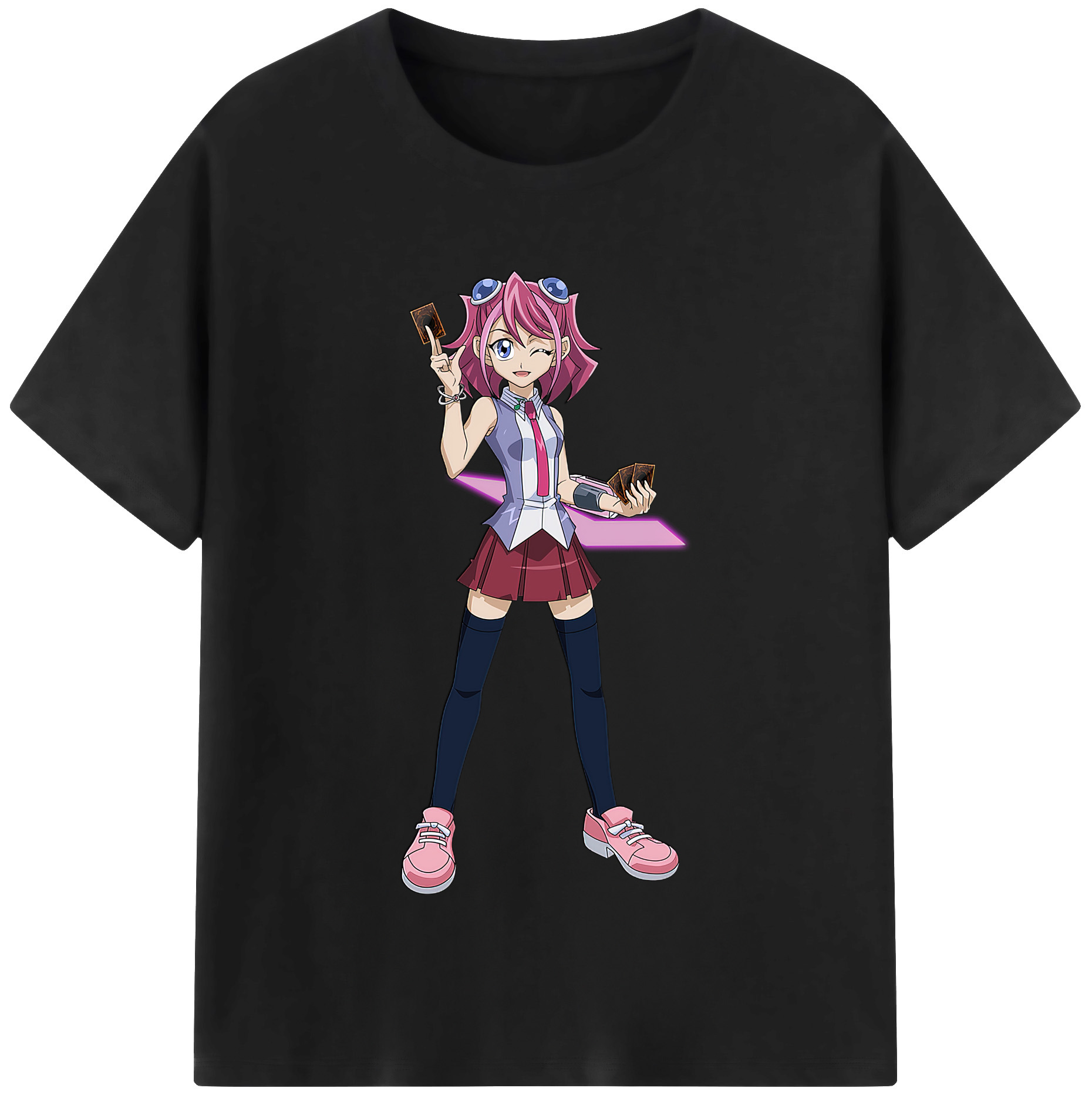 （画像用） 遊☆戯☆王 Yu-Gi-Oh! レディースカジュアルプリントTシャツ（綿100％）