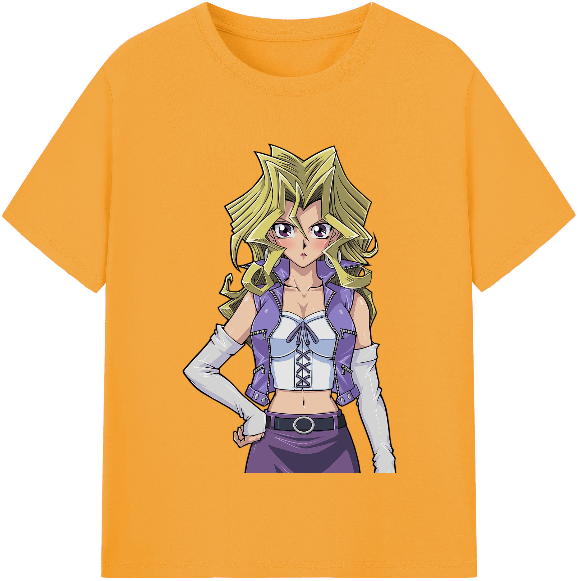 （画像用） 遊☆戯☆王 Yu-Gi-Oh! レディースカジュアルプリントTシャツ（綿100％）