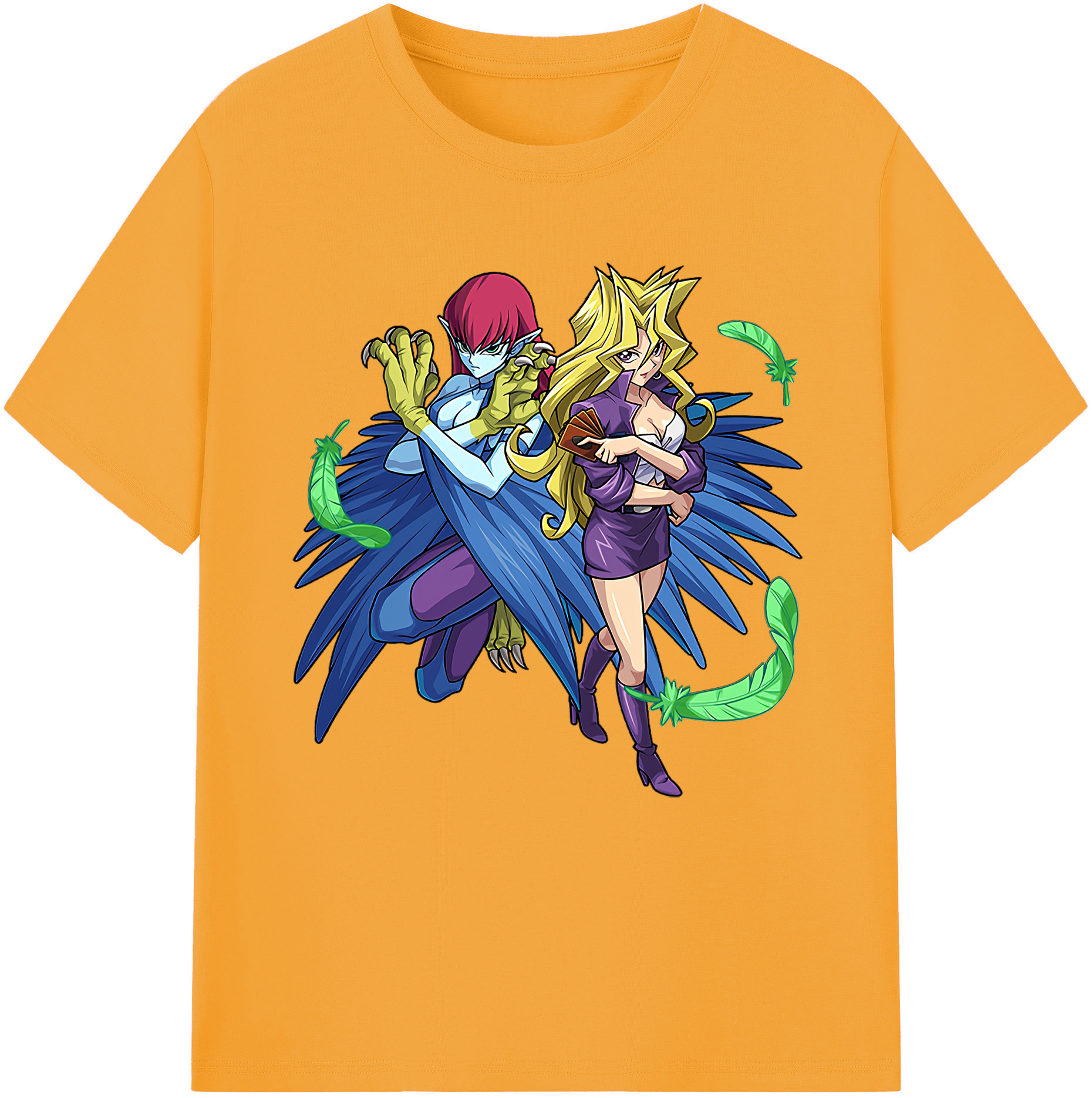 （画像用） 遊☆戯☆王 Yu-Gi-Oh! レディースカジュアルプリントTシャツ（綿100％）