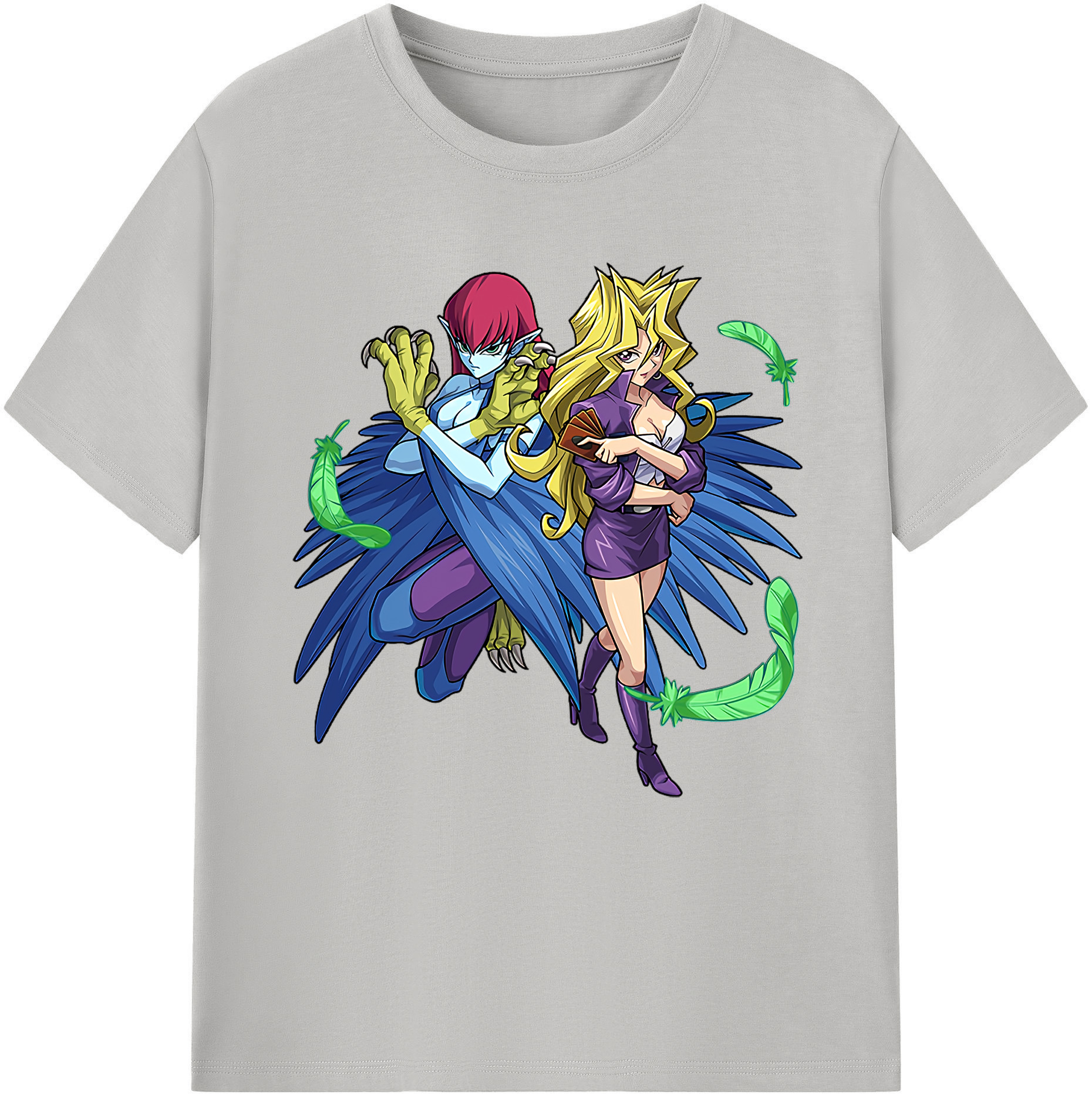 （画像用） 遊☆戯☆王 Yu-Gi-Oh! レディースカジュアルプリントTシャツ（綿100％）