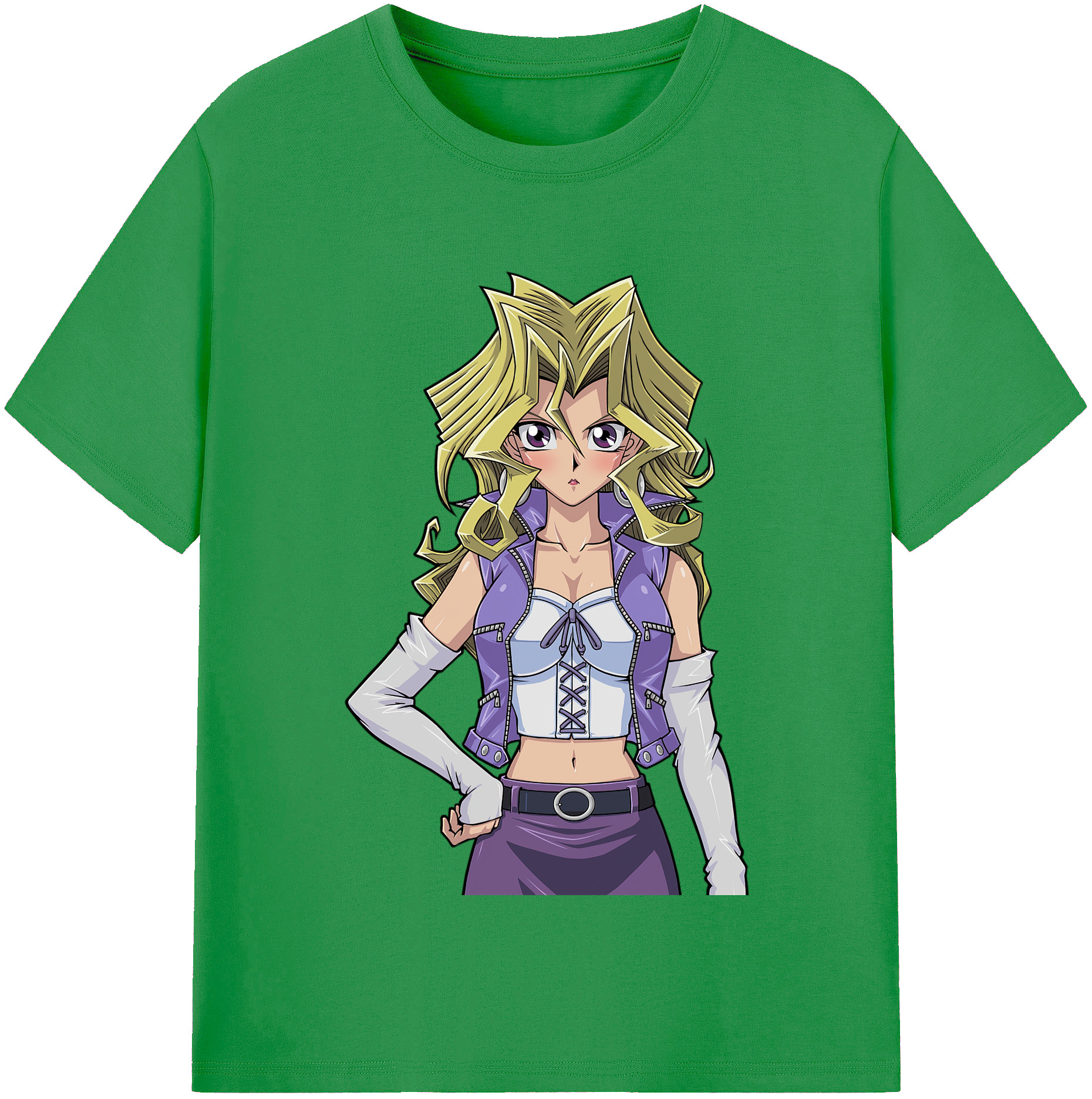 （画像用） 遊☆戯☆王 Yu-Gi-Oh! レディースカジュアルプリントTシャツ（綿100％）