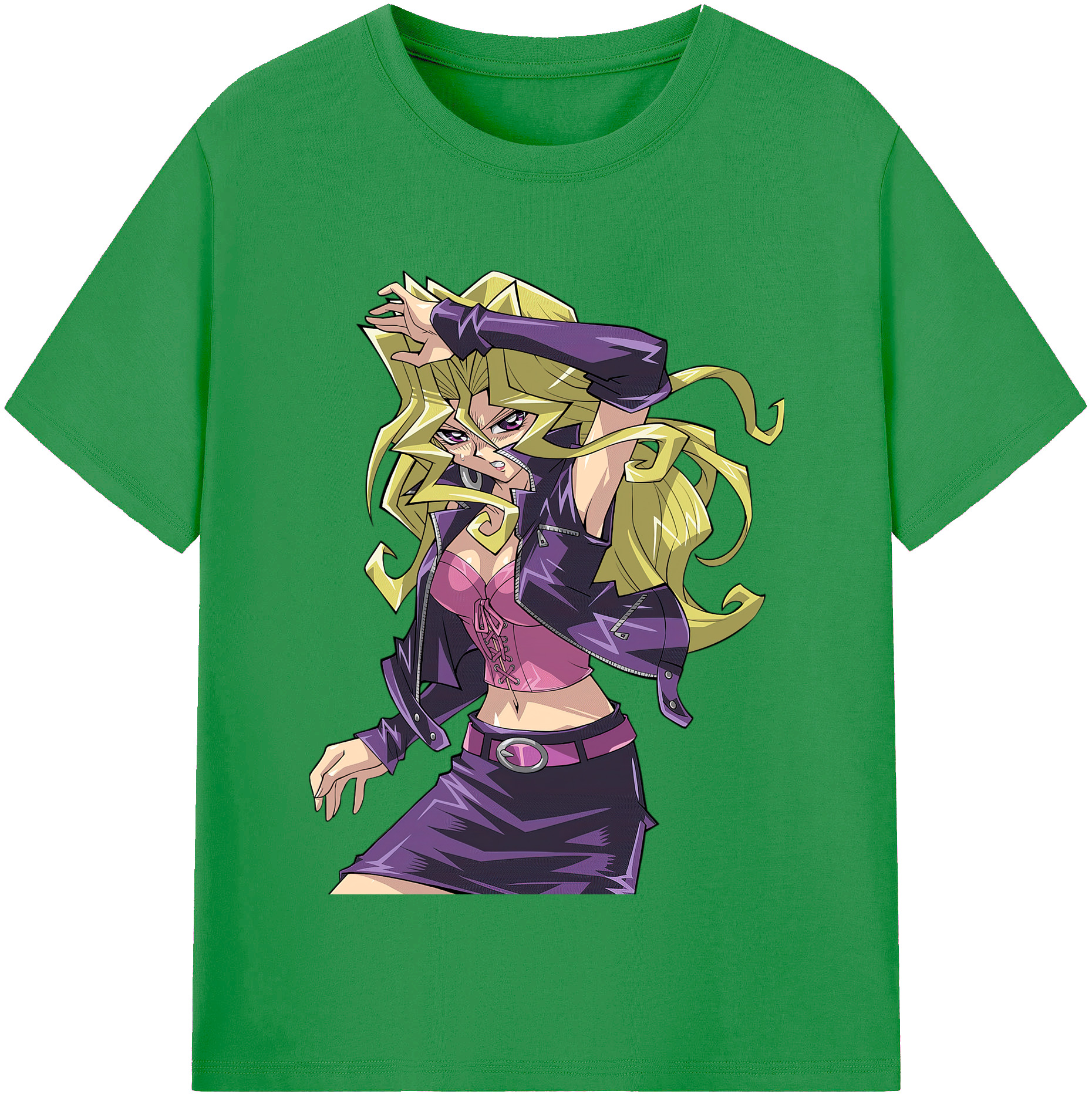 （画像用） 遊☆戯☆王 Yu-Gi-Oh! レディースカジュアルプリントTシャツ（綿100％）