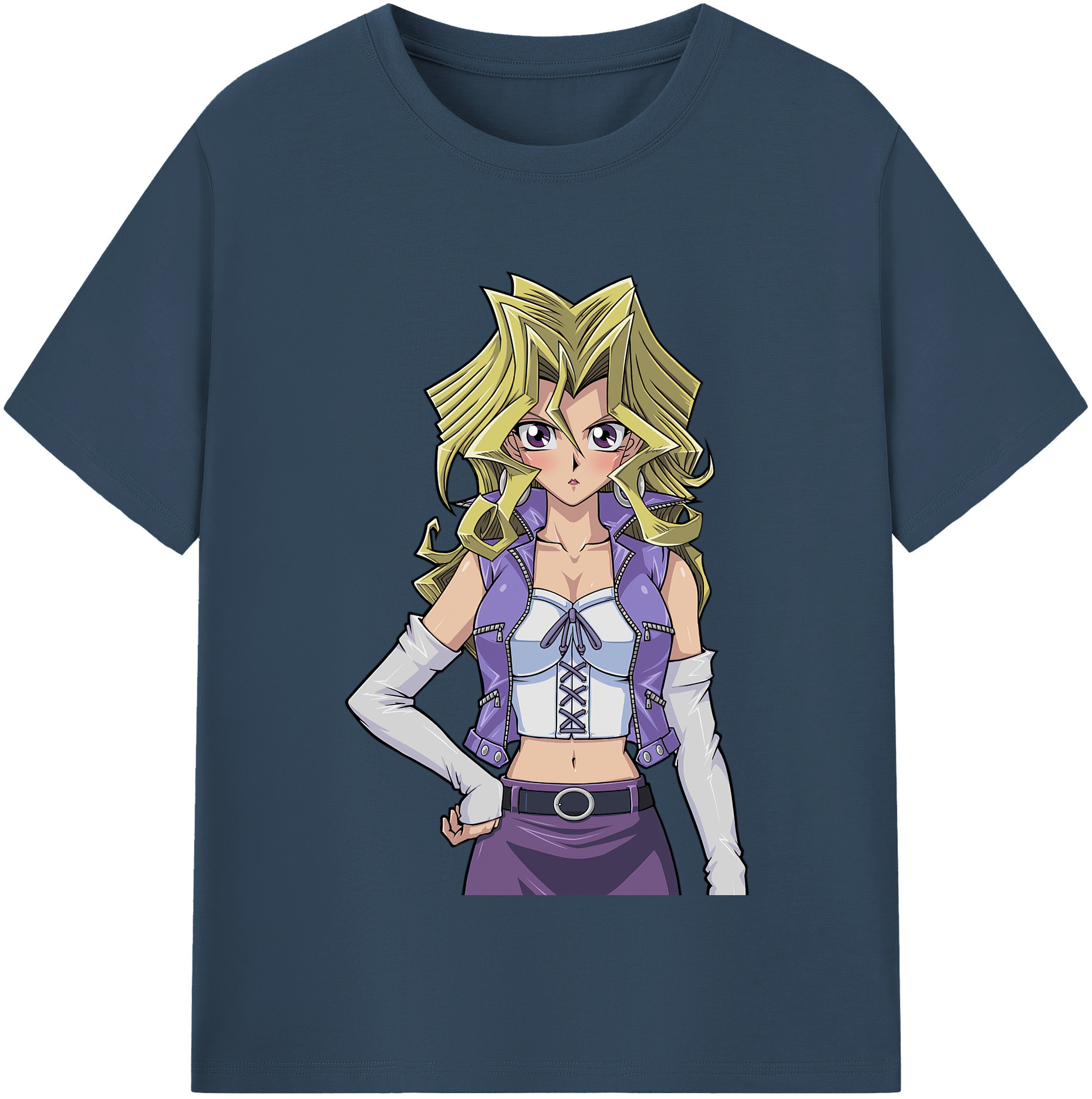 （画像用） 遊☆戯☆王 Yu-Gi-Oh! レディースカジュアルプリントTシャツ（綿100％）