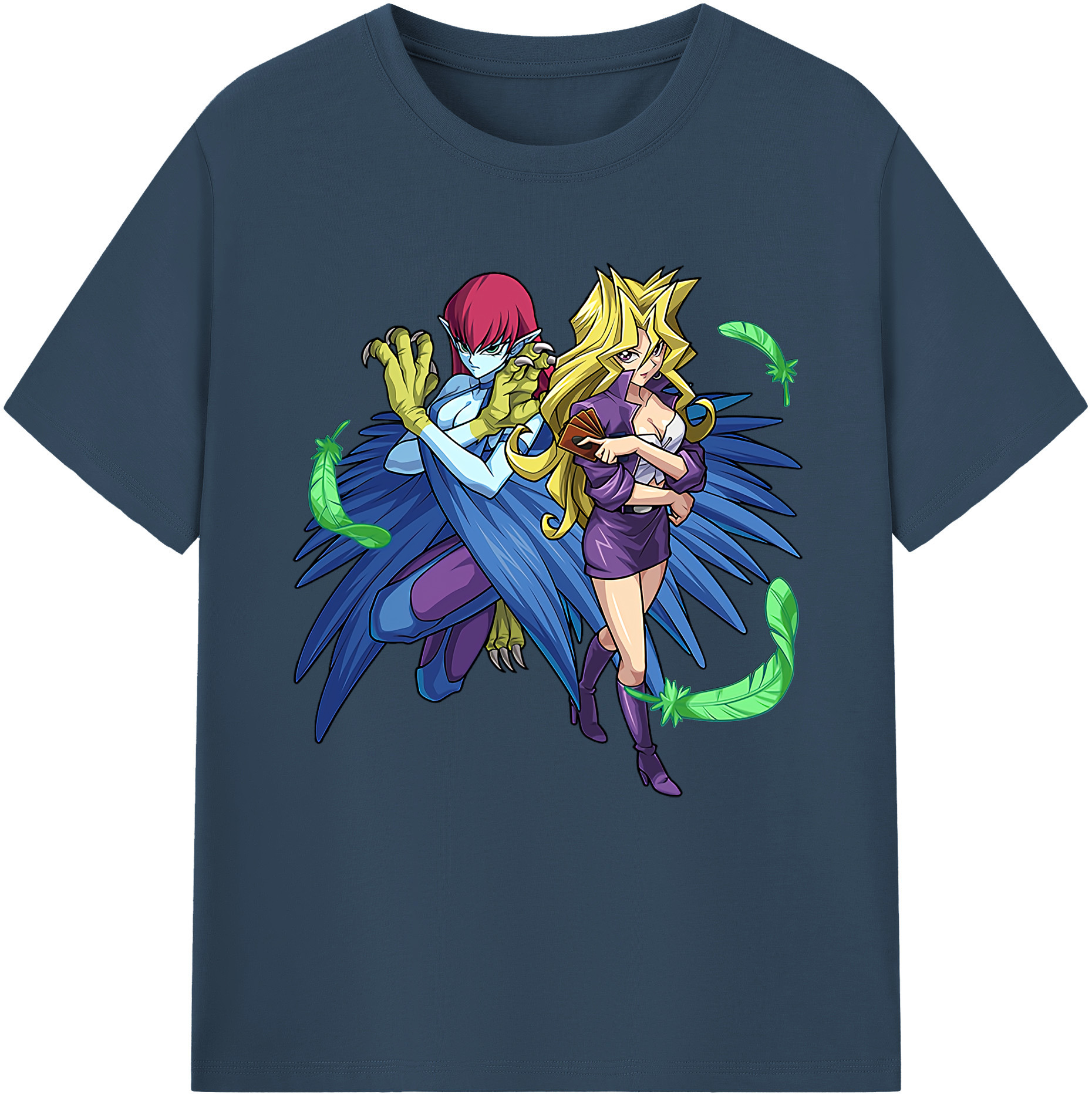 （画像用） 遊☆戯☆王 Yu-Gi-Oh! レディースカジュアルプリントTシャツ（綿100％）
