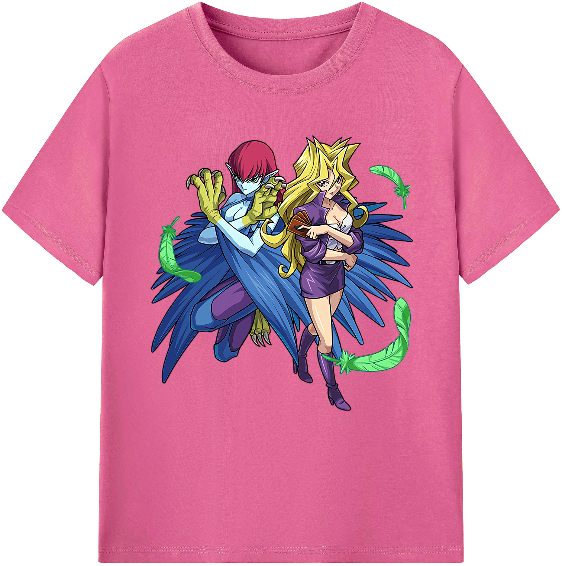 （画像用） 遊☆戯☆王 Yu-Gi-Oh! レディースカジュアルプリントTシャツ（綿100％）