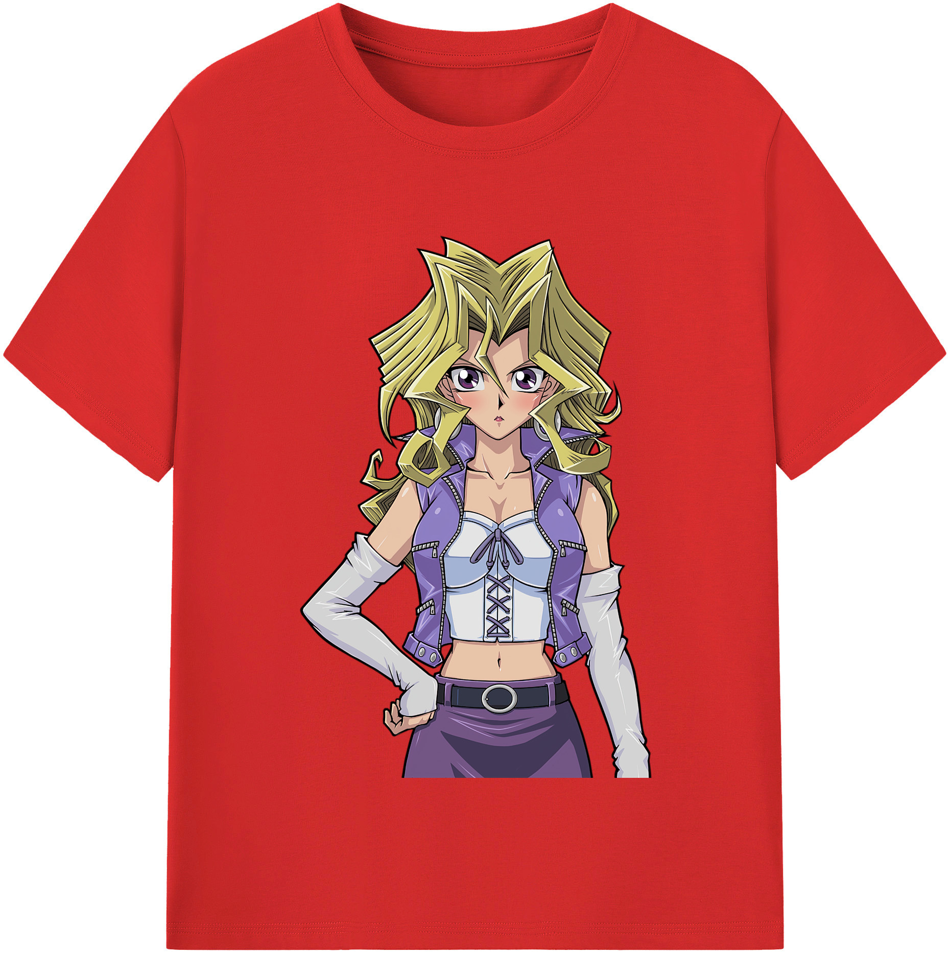 （画像用） 遊☆戯☆王 Yu-Gi-Oh! レディースカジュアルプリントTシャツ（綿100％）