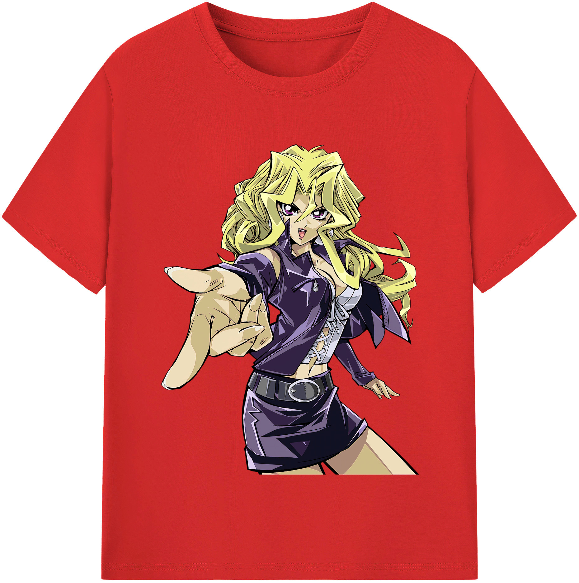 （画像用） 遊☆戯☆王 Yu-Gi-Oh! レディースカジュアルプリントTシャツ（綿100％）