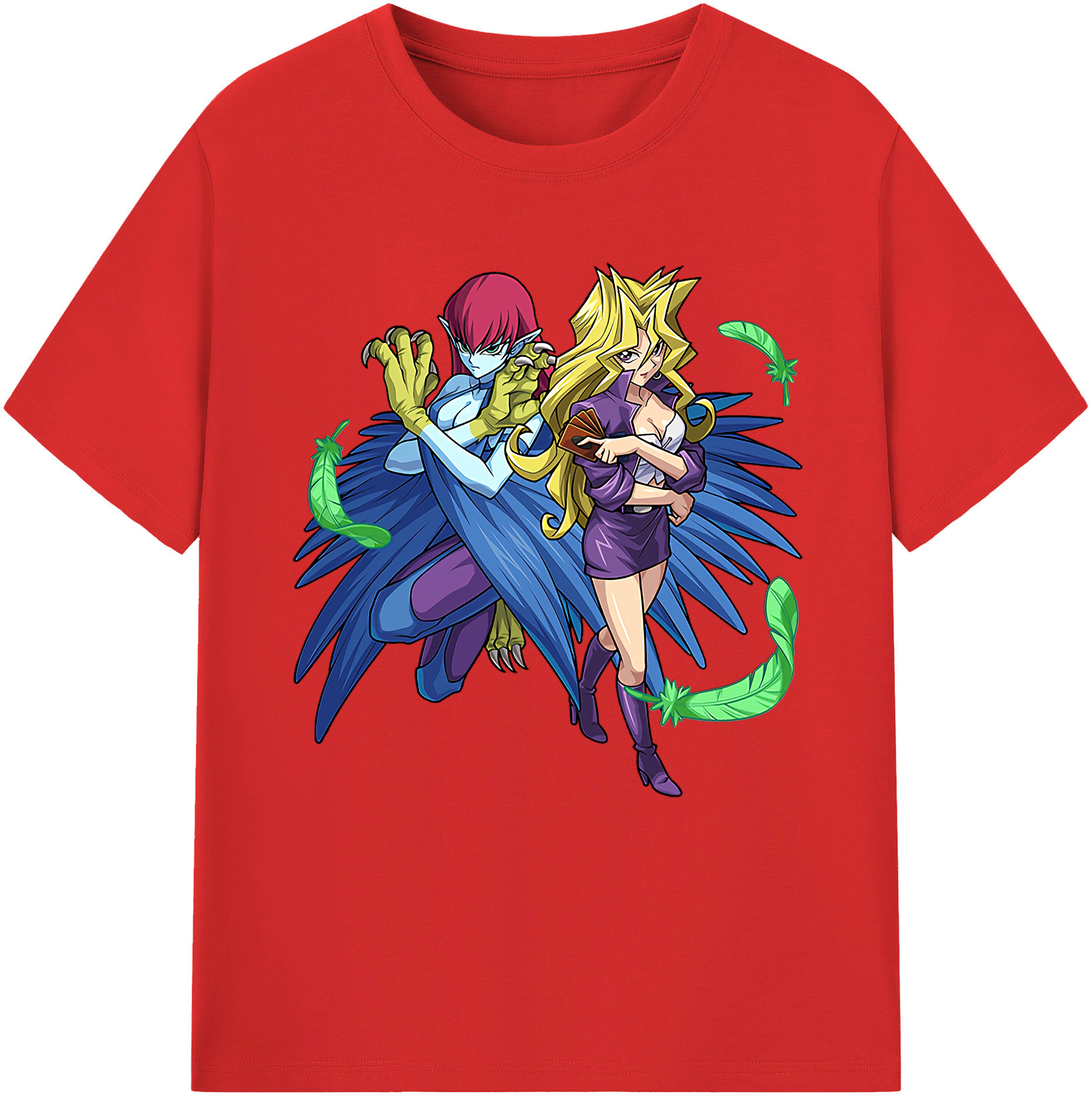 （画像用） 遊☆戯☆王 Yu-Gi-Oh! レディースカジュアルプリントTシャツ（綿100％）