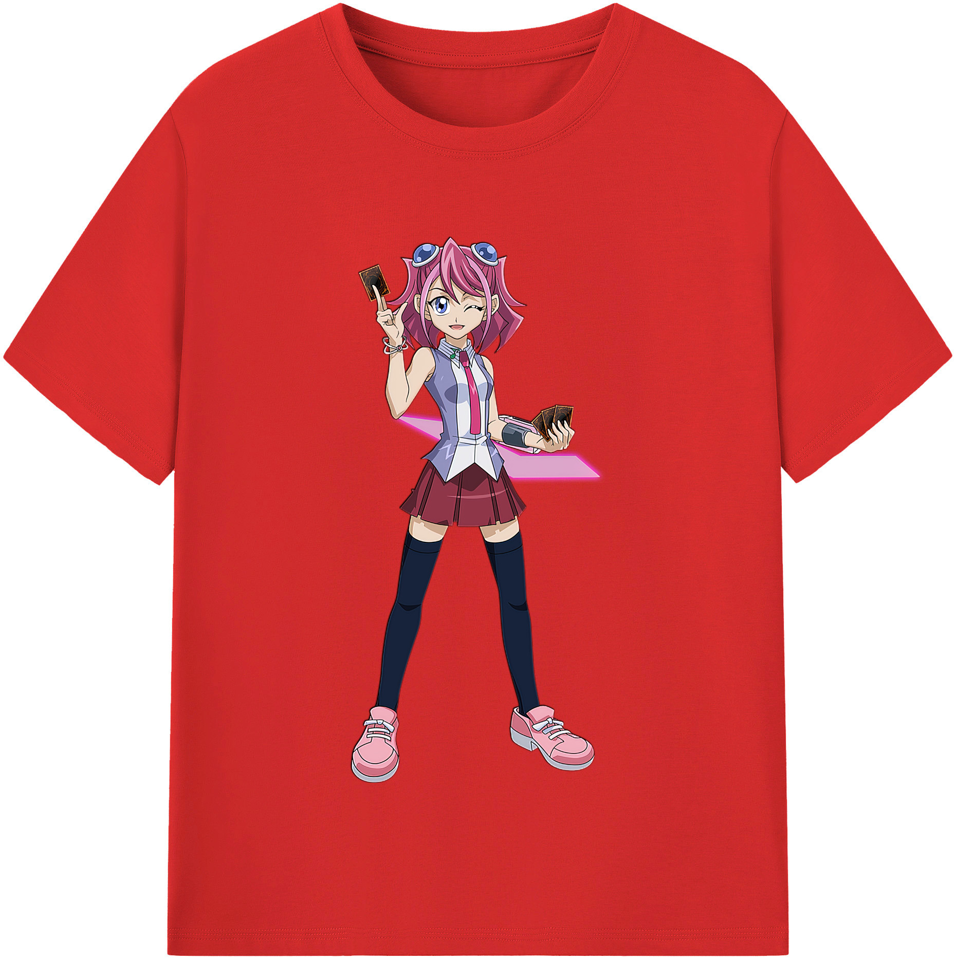 （画像用） 遊☆戯☆王 Yu-Gi-Oh! レディースカジュアルプリントTシャツ（綿100％）