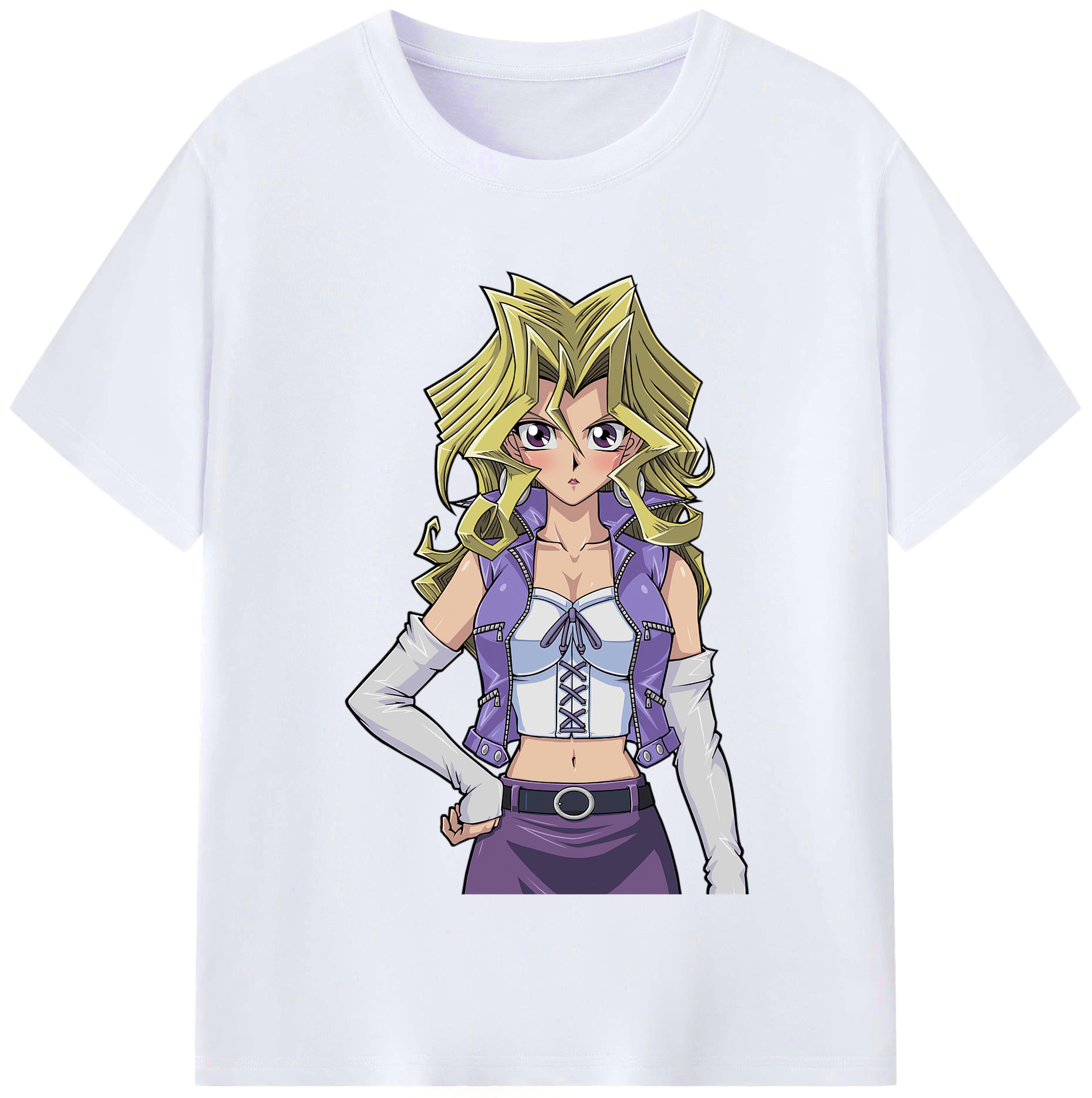 （画像用） 遊☆戯☆王 Yu-Gi-Oh! レディースカジュアルプリントTシャツ（綿100％）