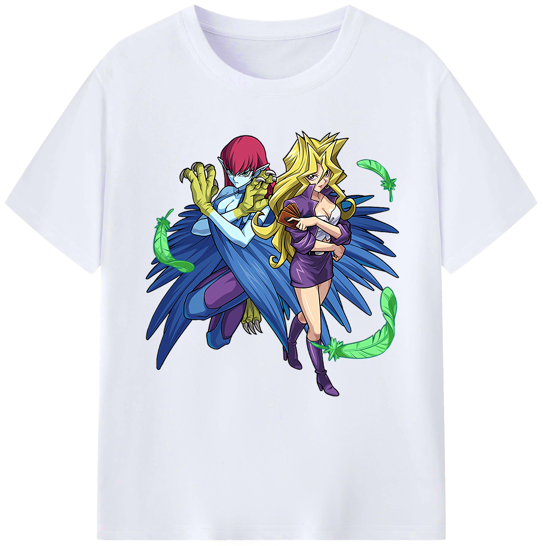 （画像用） 遊☆戯☆王 Yu-Gi-Oh! レディースカジュアルプリントTシャツ（綿100％）
