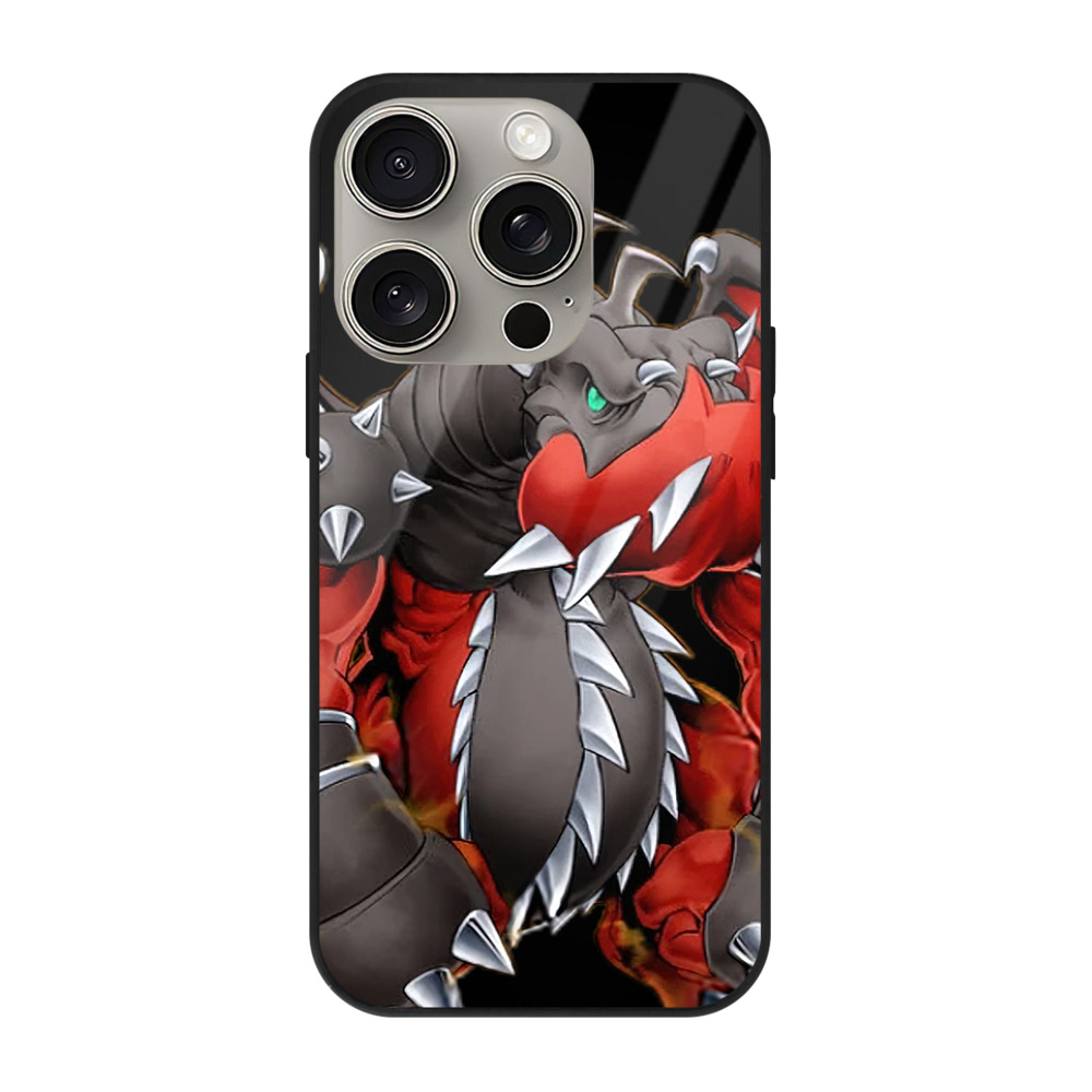 遊☆戯☆王 Yu-Gi-Oh! 【iPhone15Pro対応】スマホケース 耐衝撃＆黄変防止 背面ガラス