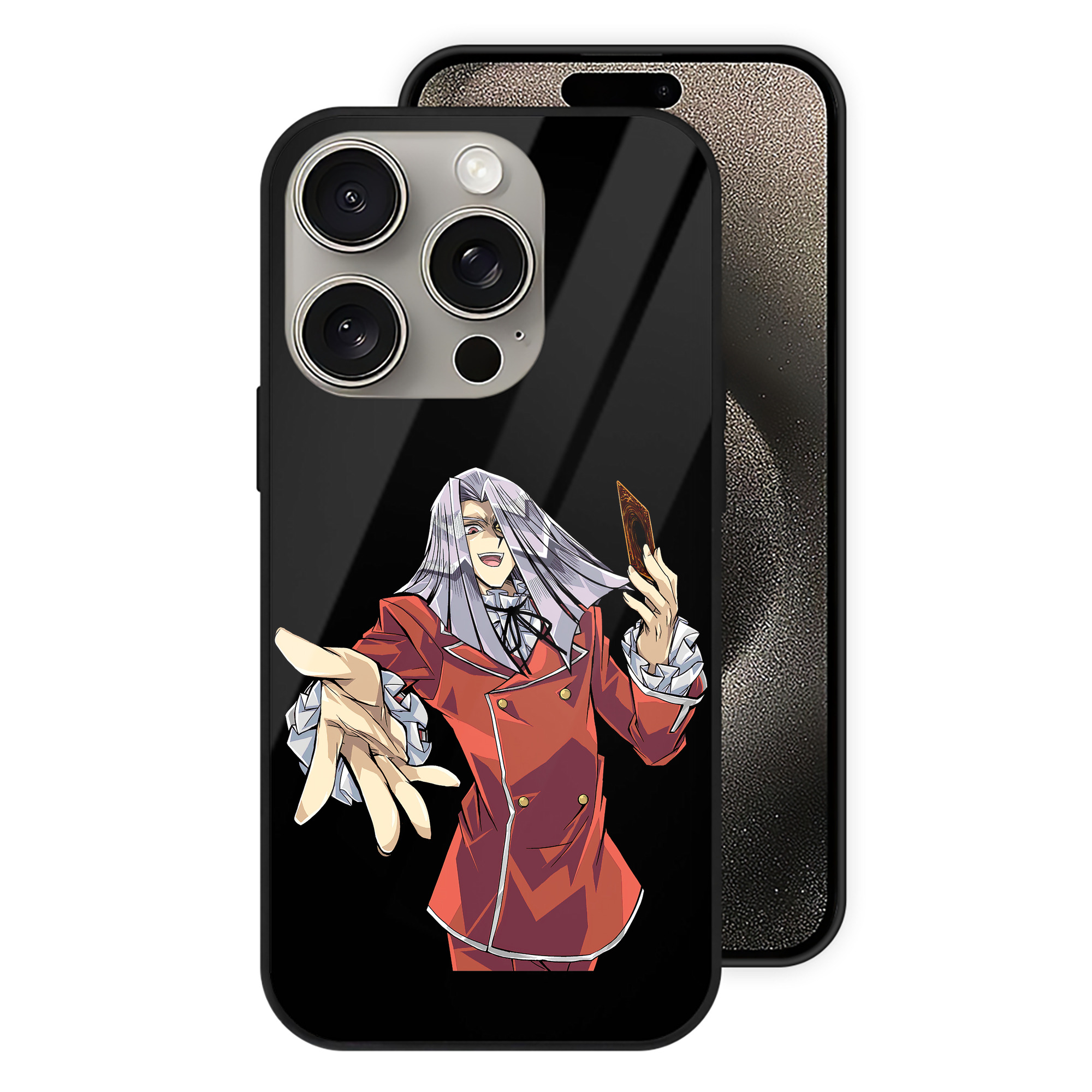 （画像用） 遊☆戯☆王 Yu-Gi-Oh! 【iPhone15Pro対応】スマホケース 耐衝撃＆黄変防止 背面ガラス