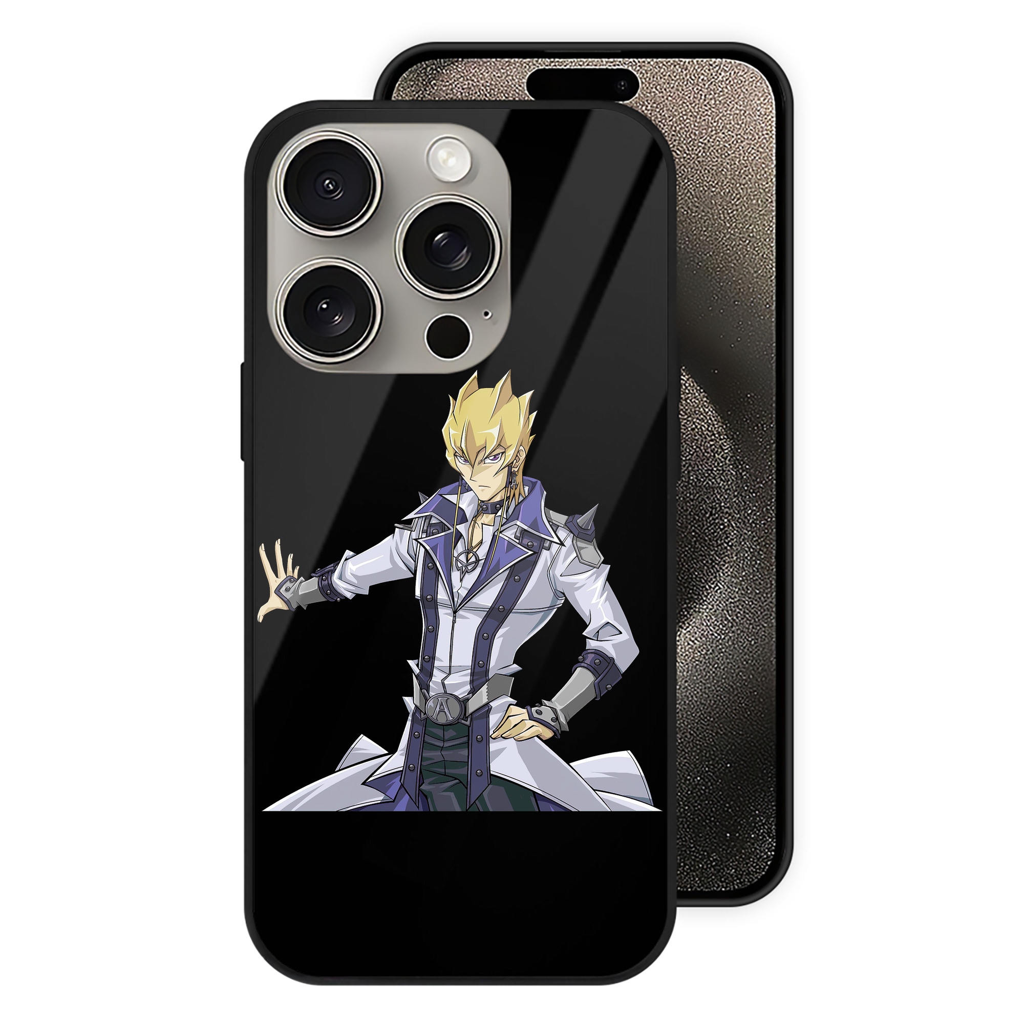（画像用） 遊☆戯☆王 Yu-Gi-Oh! 【iPhone15Pro対応】スマホケース 耐衝撃＆黄変防止 背面ガラス