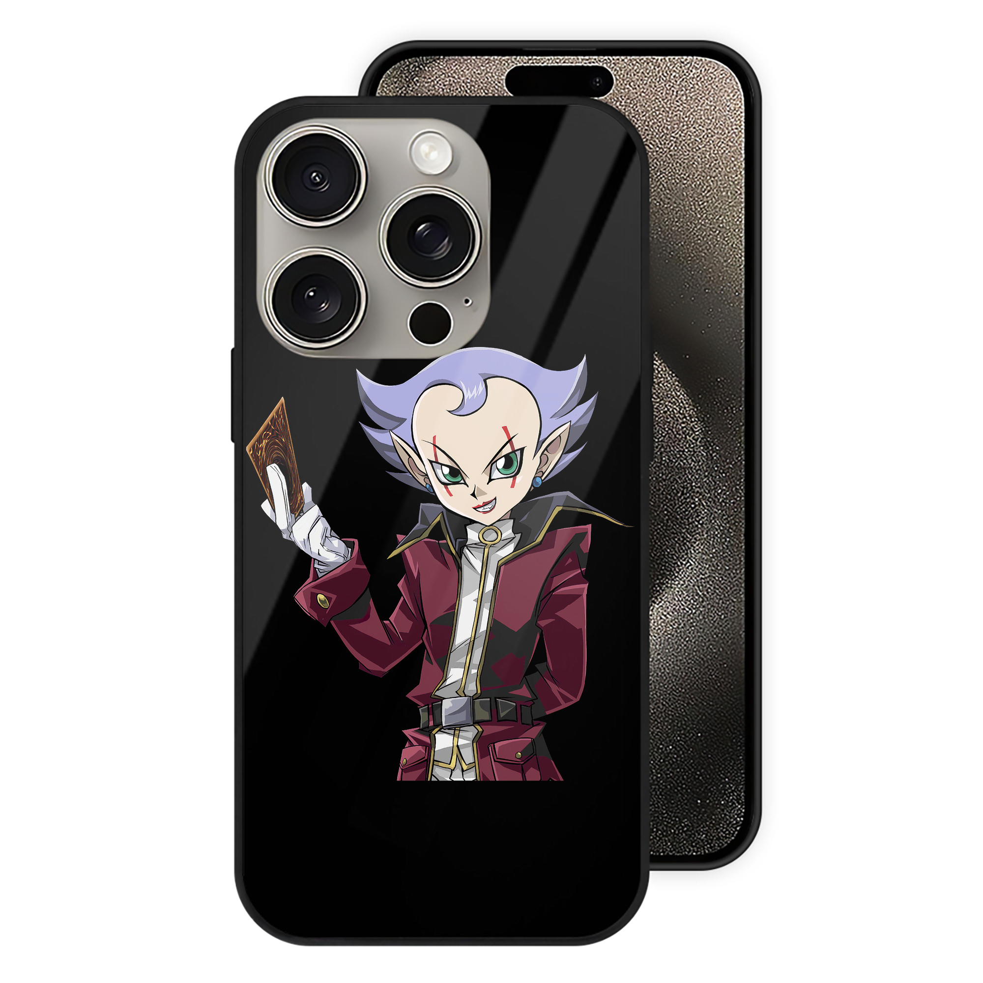 （画像用） 遊☆戯☆王 Yu-Gi-Oh! 【iPhone15Pro対応】スマホケース 耐衝撃＆黄変防止 背面ガラス