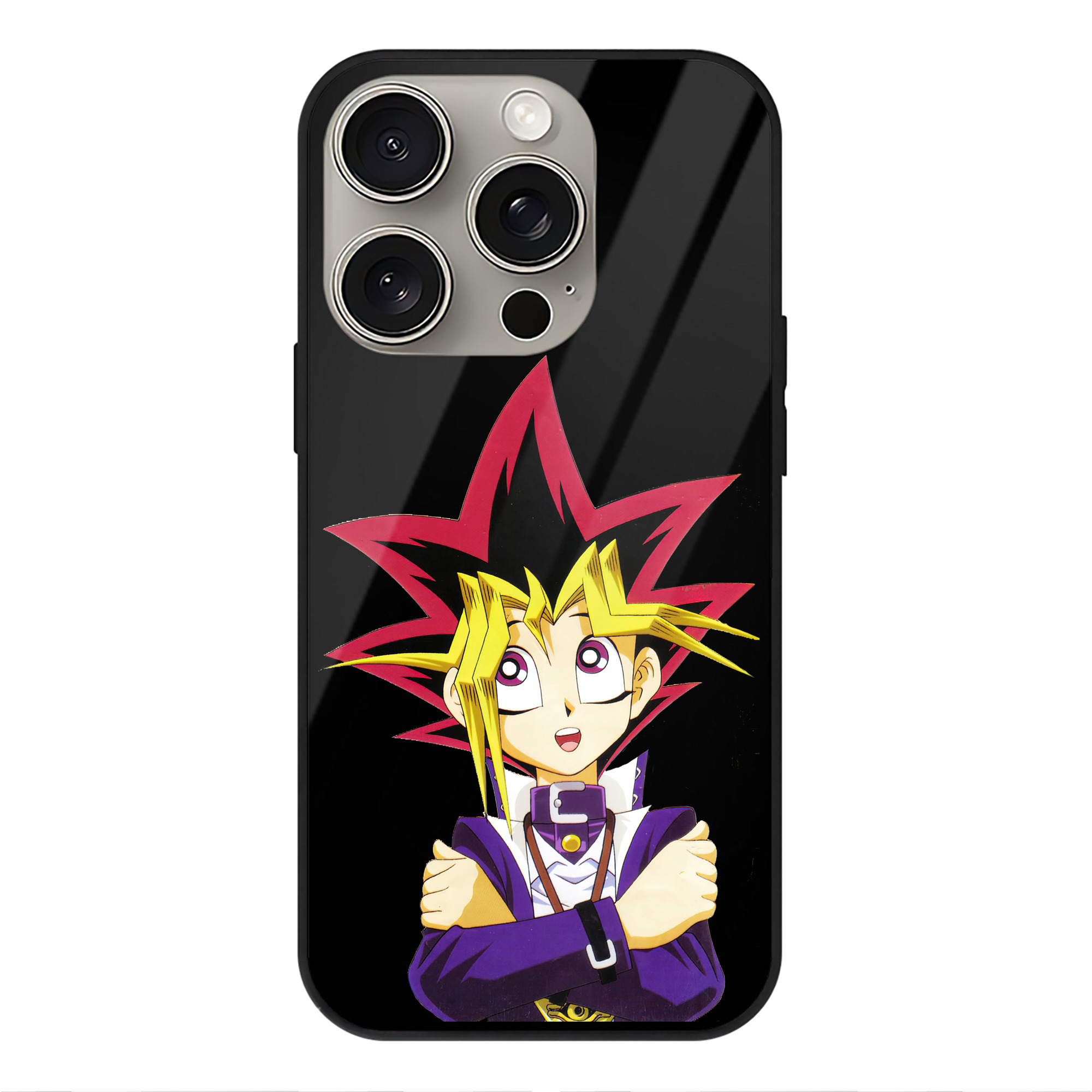 （画像用） 遊☆戯☆王 Yu-Gi-Oh! 【iPhone15Pro対応】スマホケース 耐衝撃＆黄変防止 背面ガラス