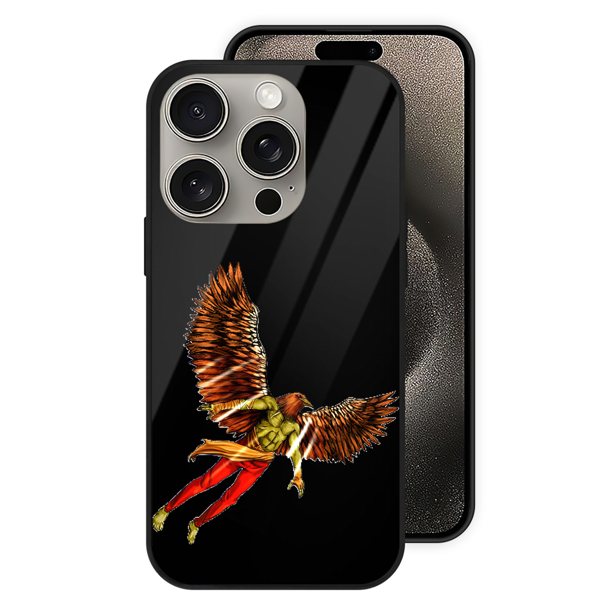 （画像用） 遊☆戯☆王 Yu-Gi-Oh! 【iPhone15Pro対応】スマホケース 耐衝撃＆黄変防止 背面ガラス