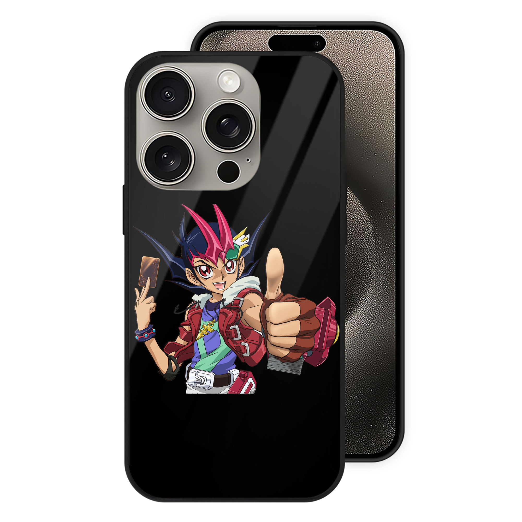 （画像用） 遊☆戯☆王 Yu-Gi-Oh! 【iPhone15Pro対応】スマホケース 耐衝撃＆黄変防止 背面ガラス