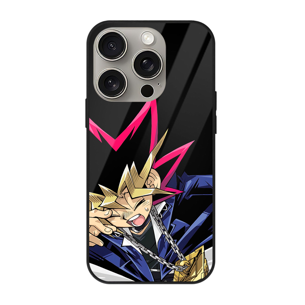 （画像用） 遊☆戯☆王 Yu-Gi-Oh! 【iPhone15Pro対応】スマホケース 耐衝撃＆黄変防止 背面ガラス