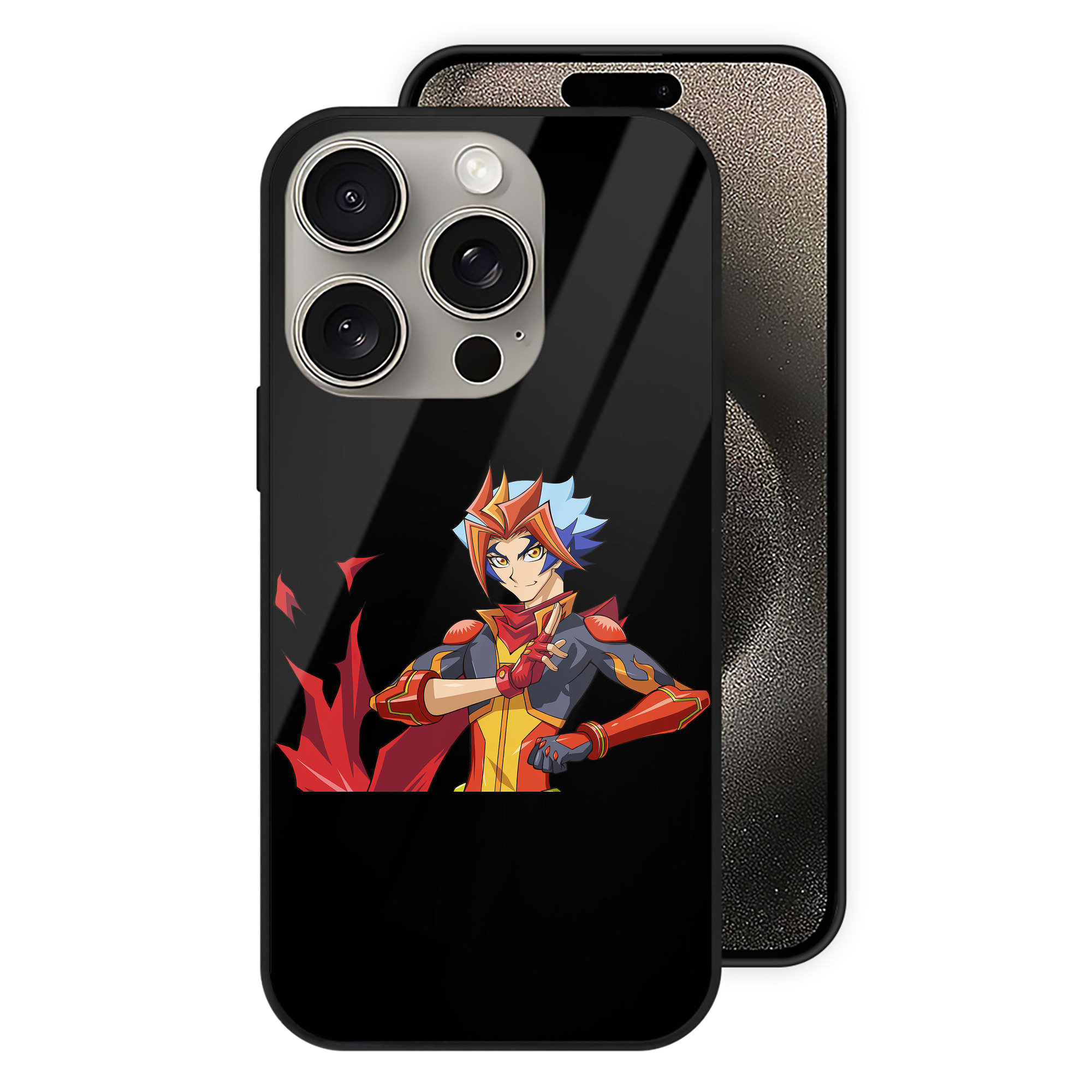 （画像用） 遊☆戯☆王 Yu-Gi-Oh! 【iPhone15Pro対応】スマホケース 耐衝撃＆黄変防止 背面ガラス